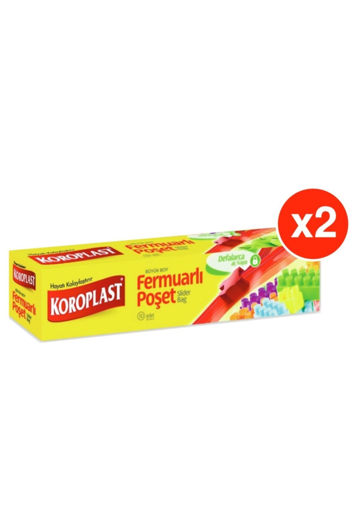 Koroplast 10lu Büyük Boy Fermuarlı Poşet X 2 Paket (26*28 Cm)
