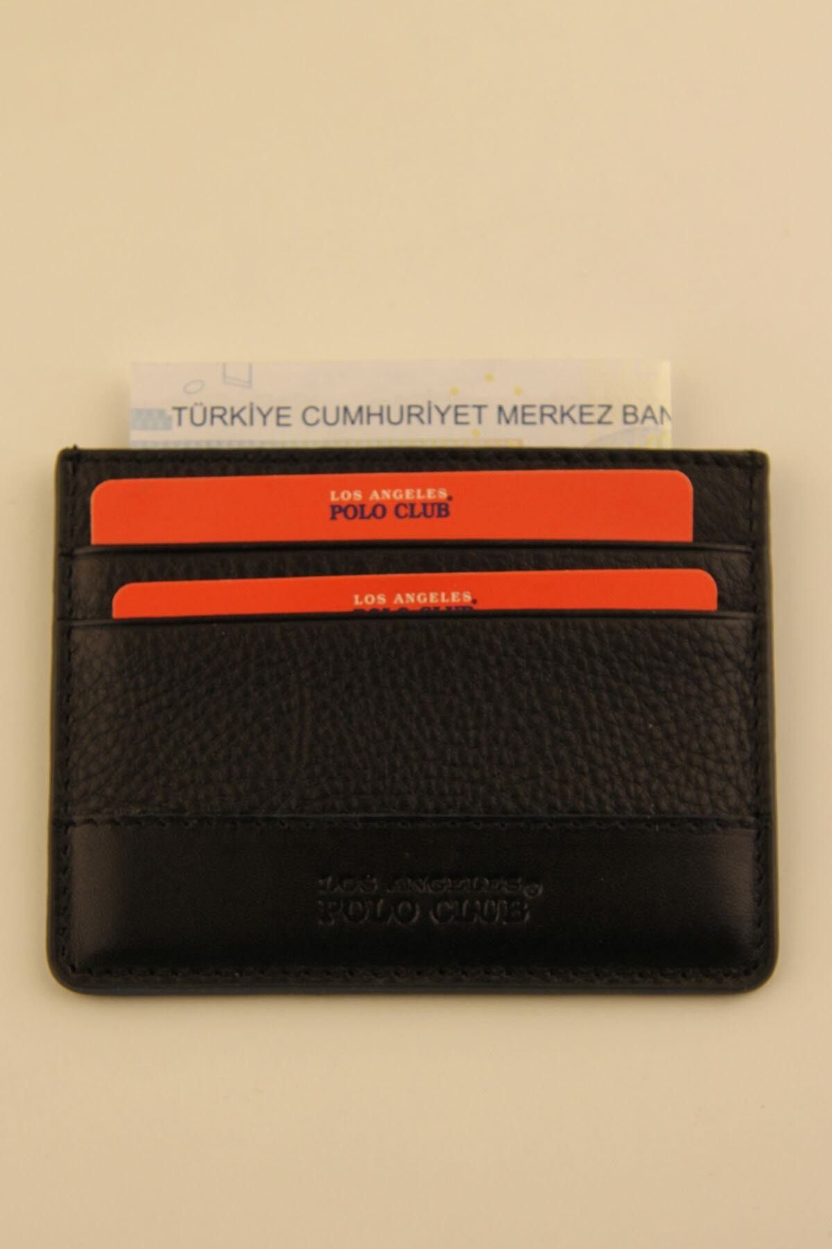 POLO CLUB Polo 747 Siyah Hakiki Deri Basic Mini Kartlık