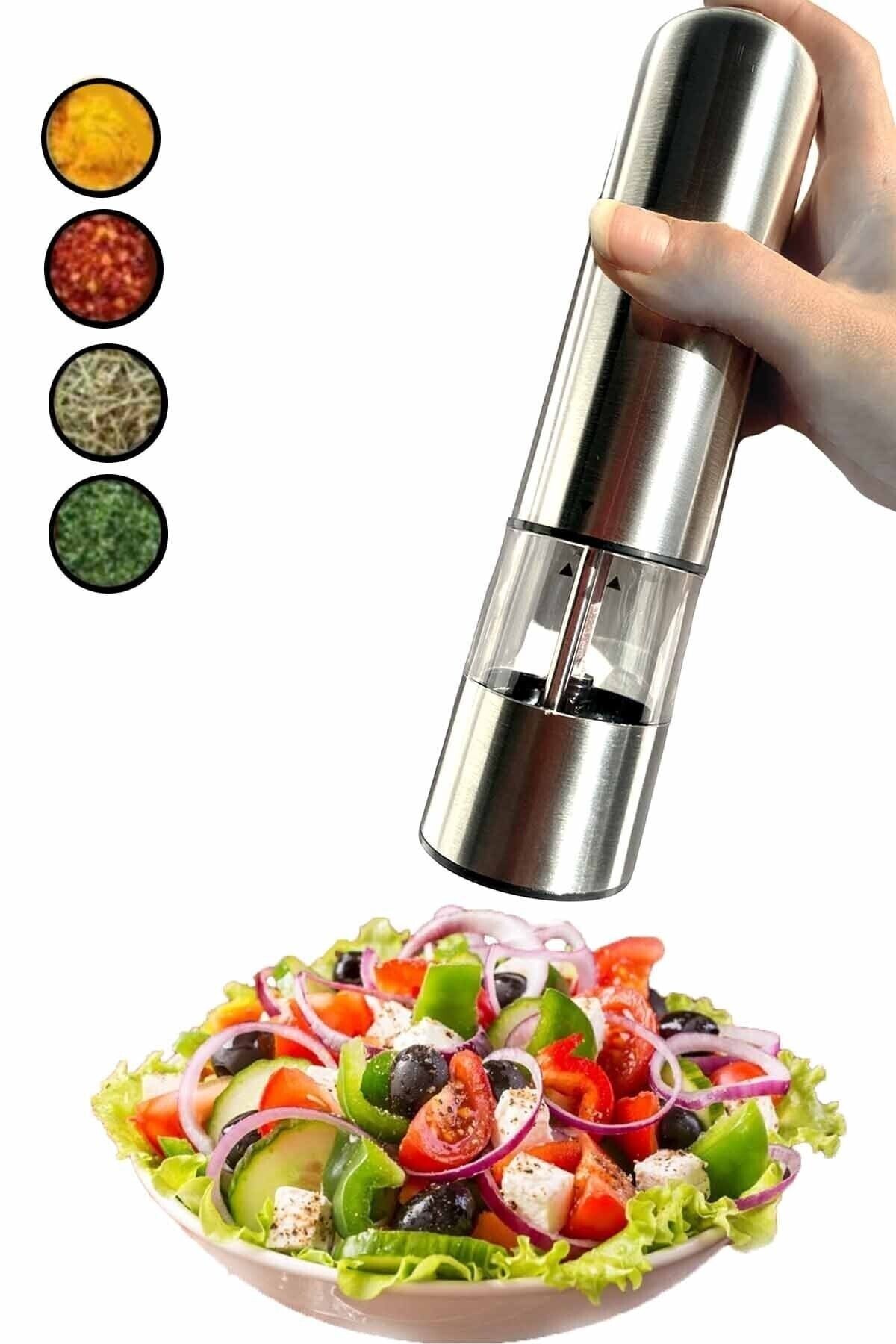 Chermik Pilli Inox Baharat Değirmeni