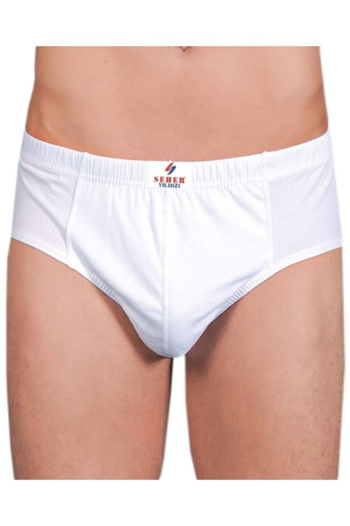 AdaEfsun Seher Yıldızı Beyaz Erkek Slip Külot 6'Lı Paket