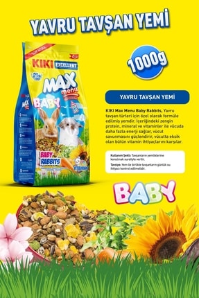 Kemirgen Max Menu Baby Rabbits Yavru Tavşan Yemi 1000 Gr. Kg304 Image 1