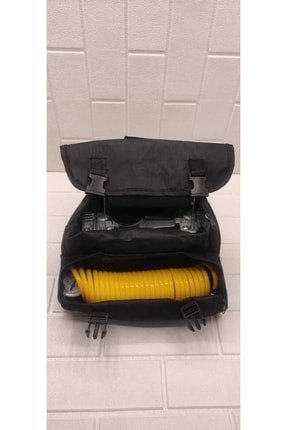 Araç Oto Lastik Şişirme Kompresörü Hava Pompası Metal Çift Silindirli Profosyonel Çantalı Image 4