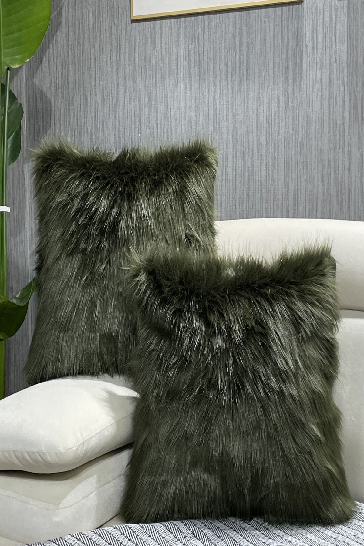 Dark grey fluffy cushions hotsell
