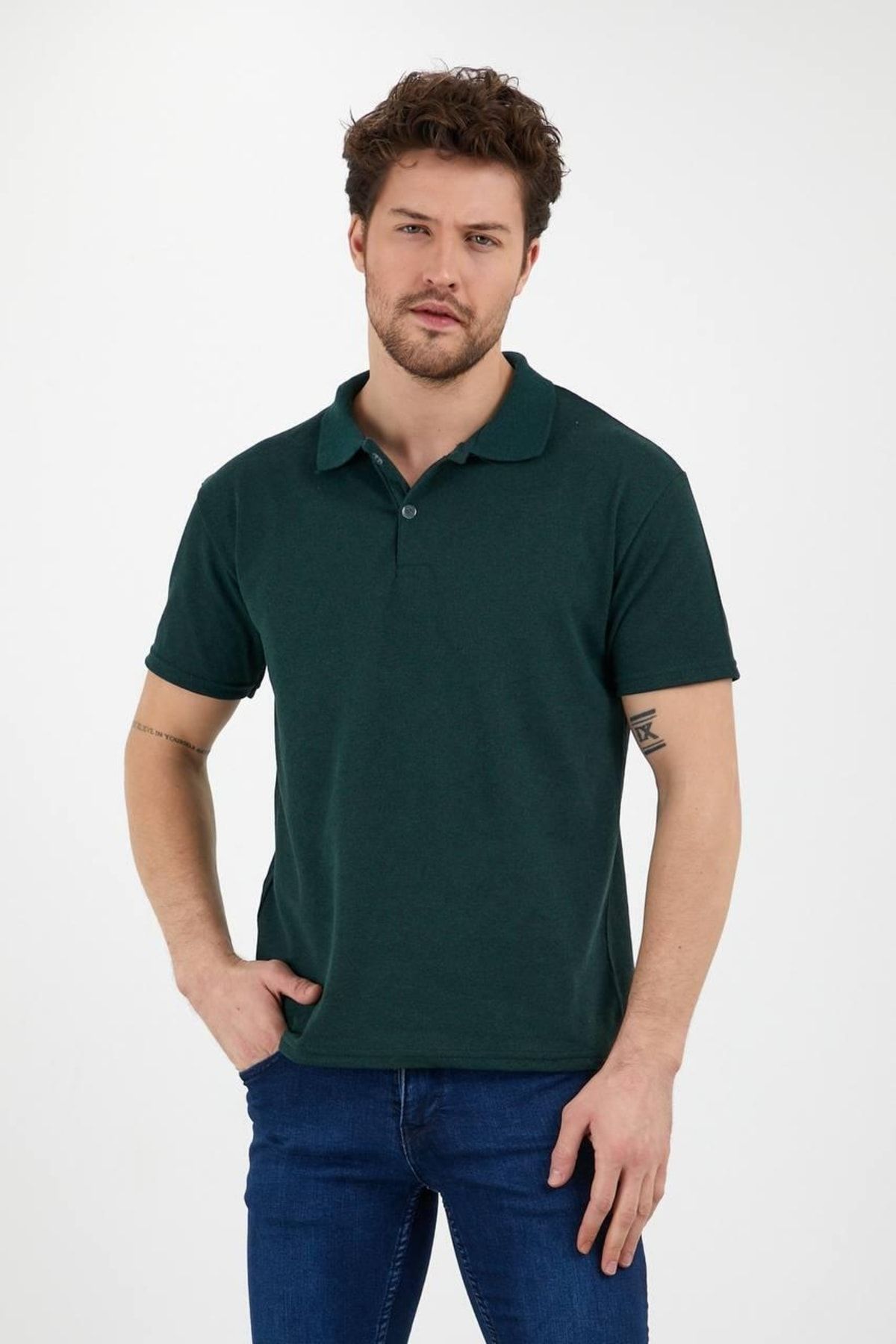 Dark green t shirt mens discount