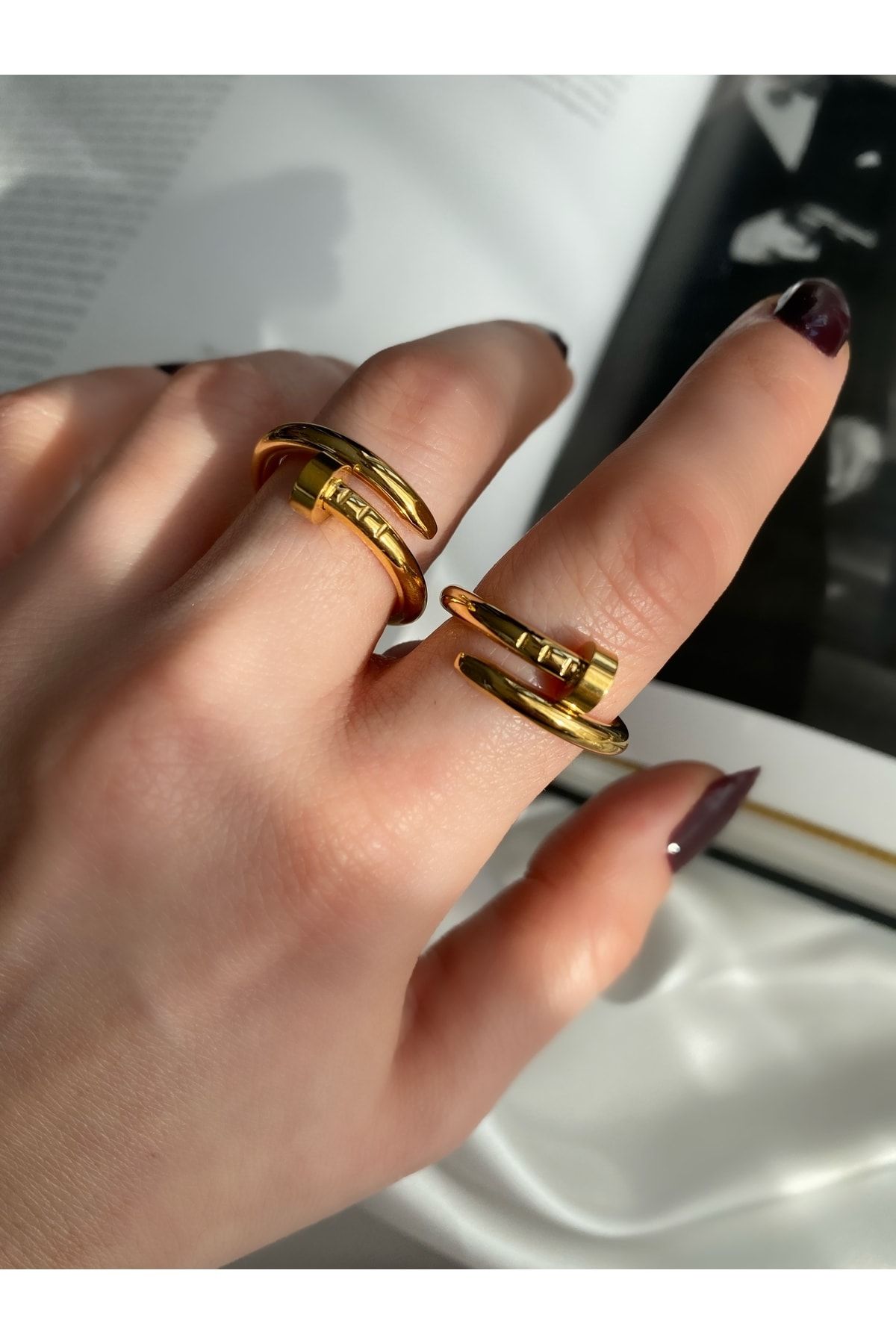 Pinery Jewels Famous Brand Model Nail Steel Ring Trendyol