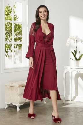 Penye Altılı Gelin Çeyiz Seti - 5045 Bordo Image 0