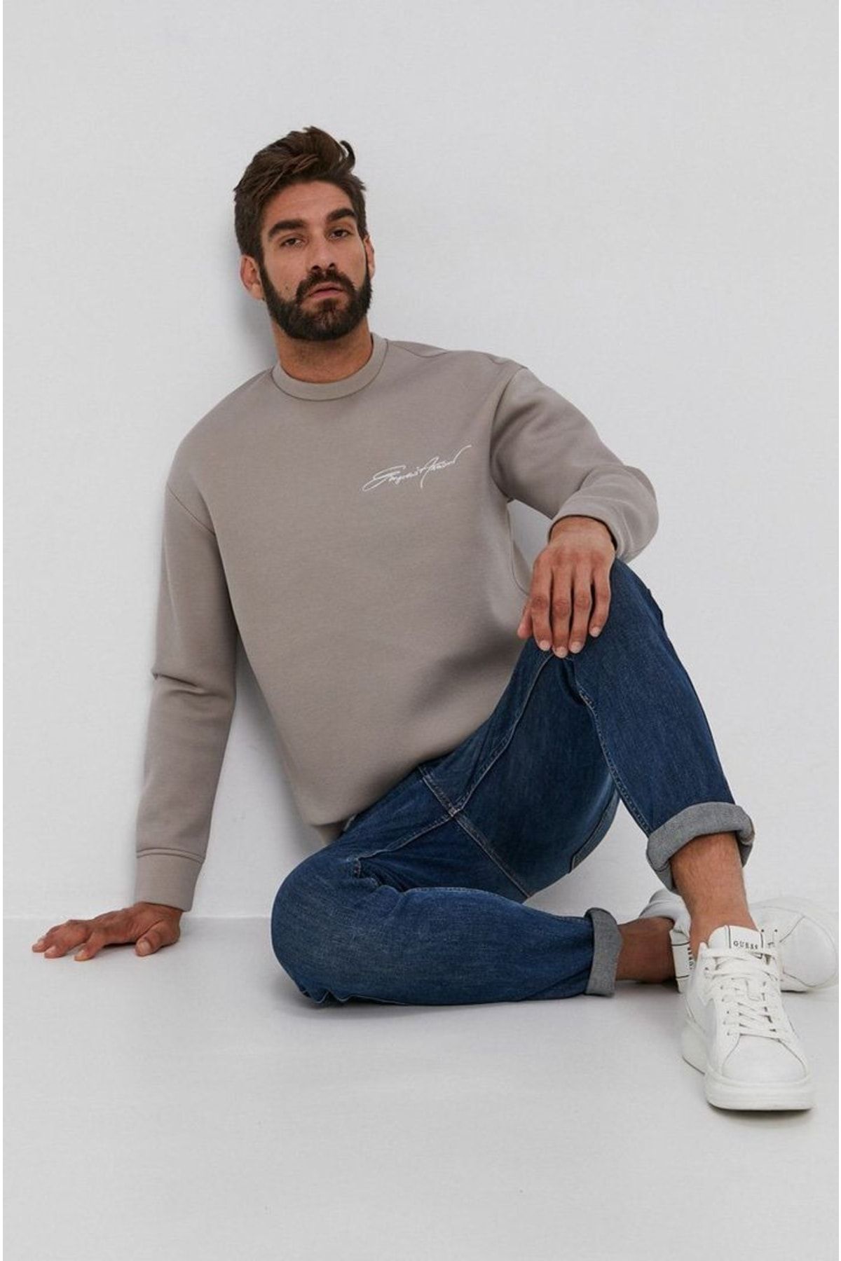 Emporio armani sweatshirt best sale grey