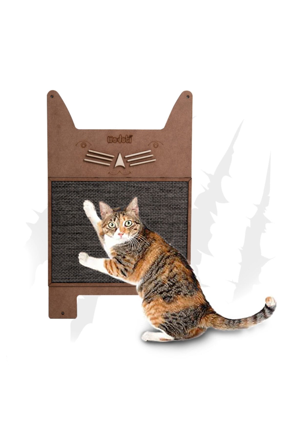 Wodoti Siyah Duvar Tipi Diktörtgen Kedi Tırmala Ünitesi 48 × 30 cm