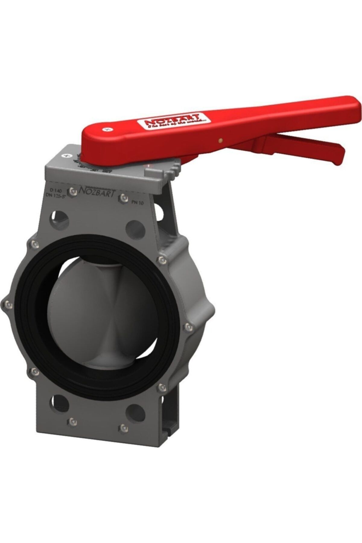 Nozbart Pvc Yüksek Mukavemetli Kelebek Vana 250mm