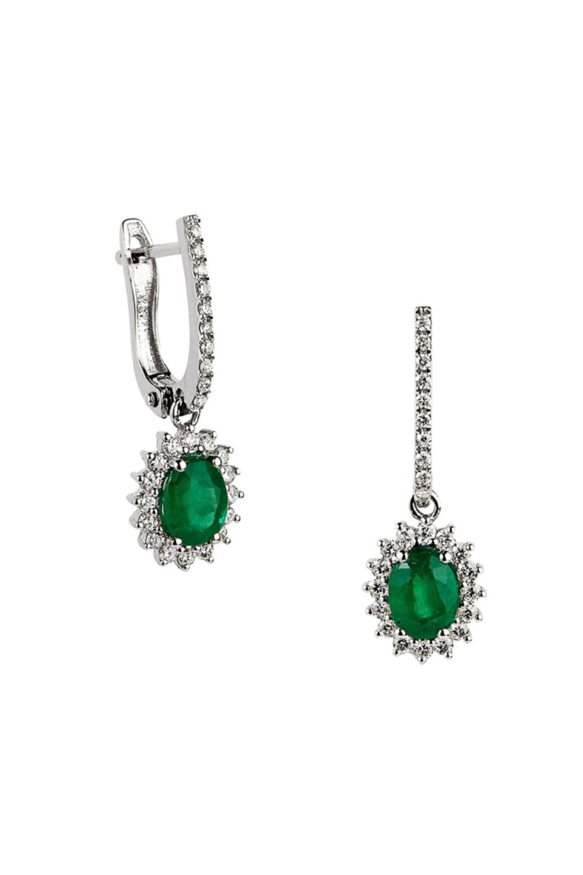 Clavis Jewelry Zümrüt Taşlı Pırlanta Küpe (ckp0549)