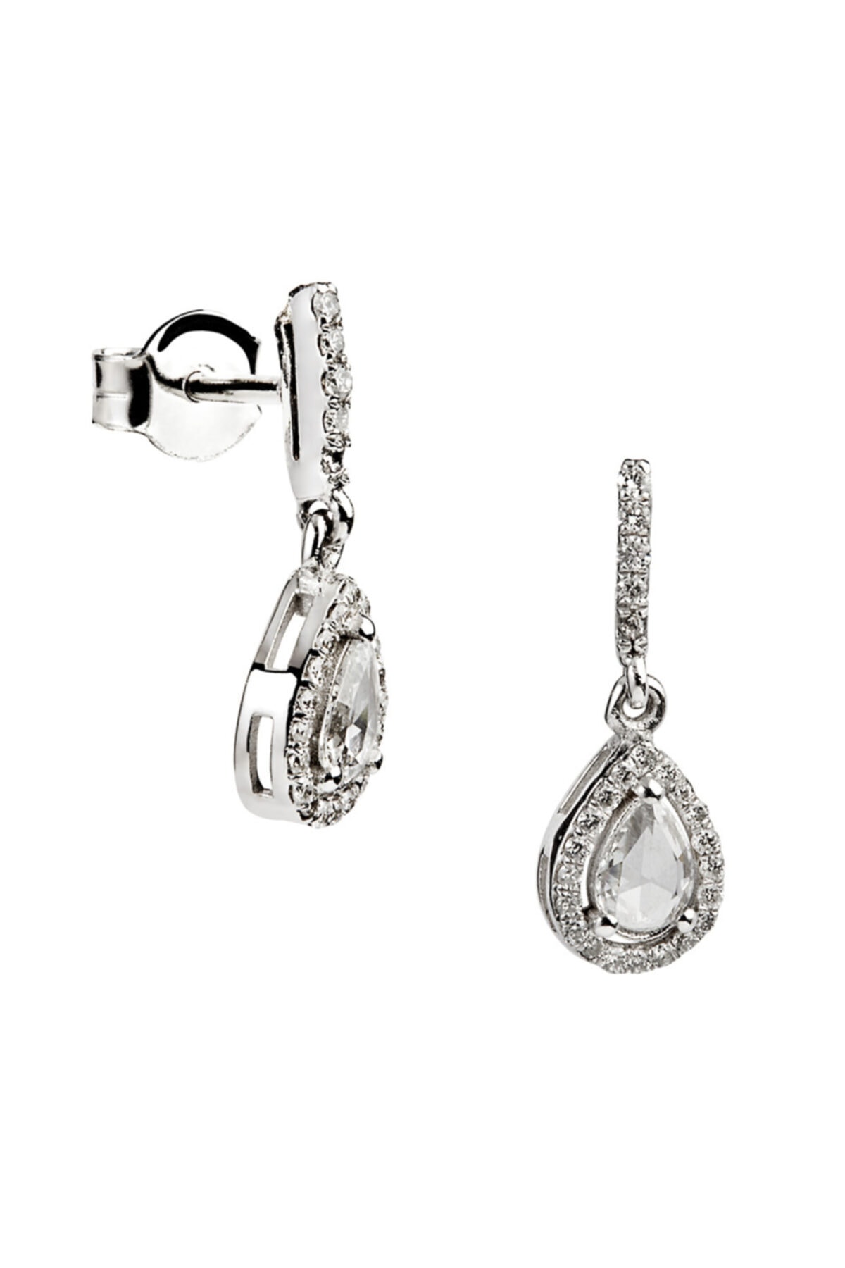 Clavis Jewelry Damla Şeklinde Elmas ve Pırlantalı Küpe (ckp0832)