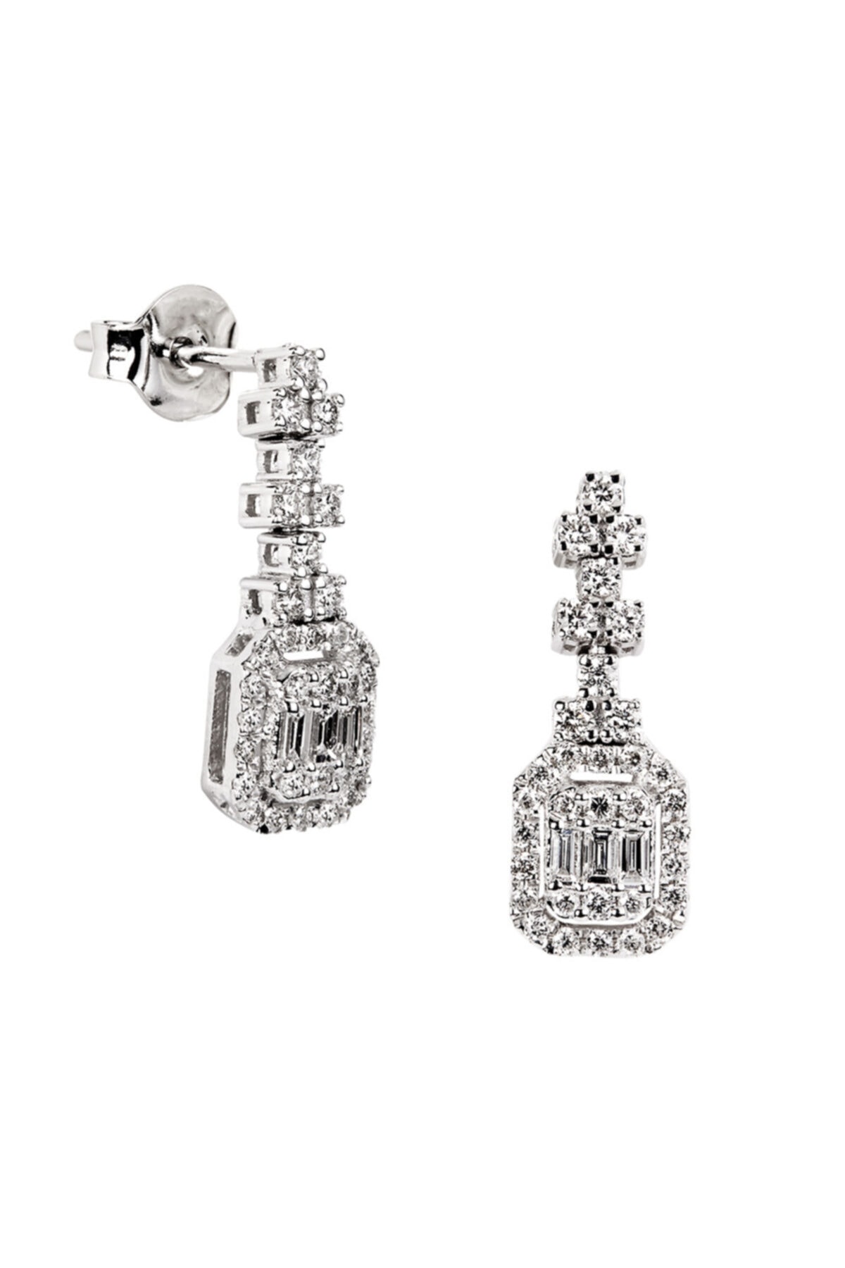 Clavis Jewelry Baget Kesim Pırlantalı Küpe (ckp0895)