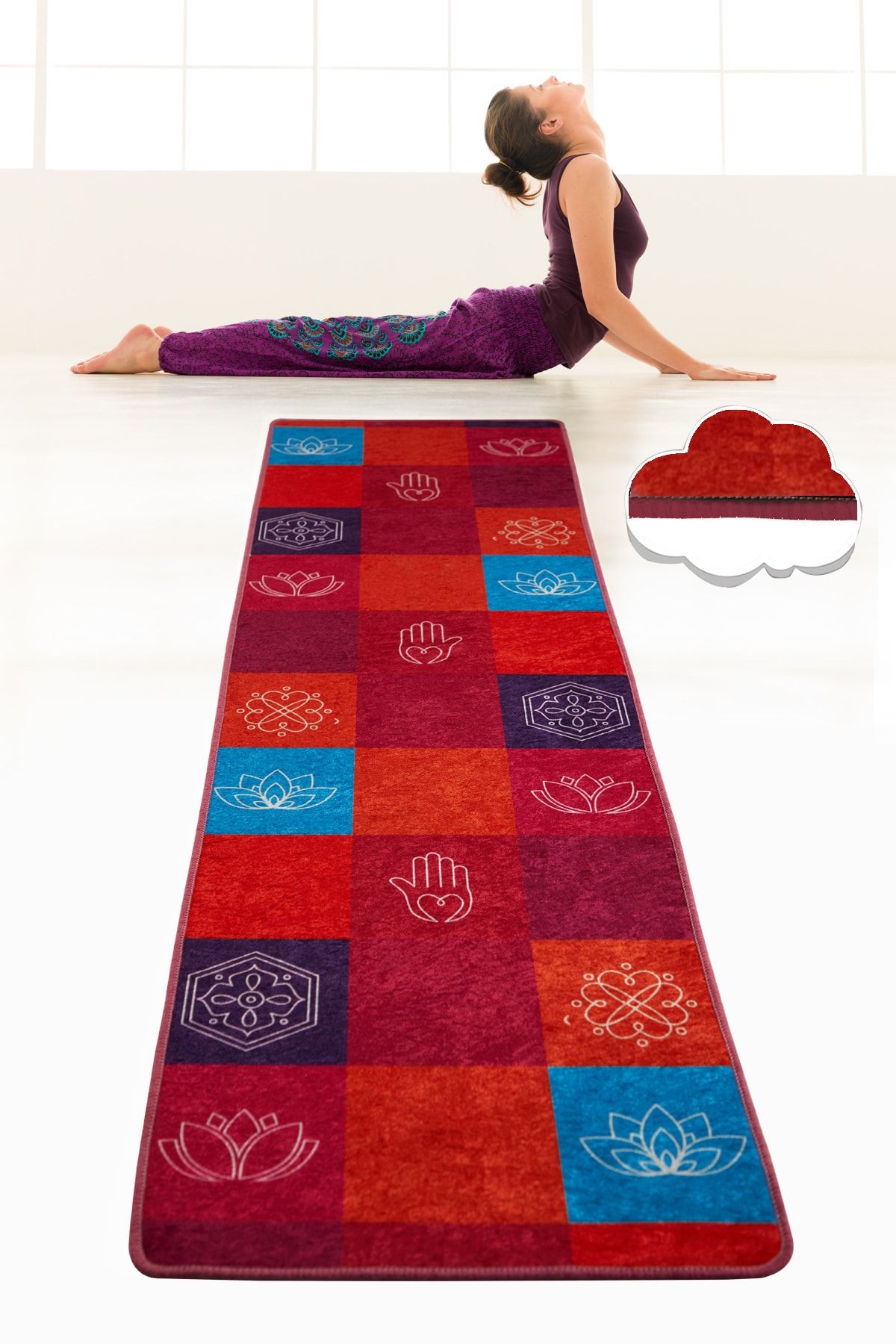 Chilai Home MANTRA 60X200 cm Yoga,Spor,Fitness,Pilates Halısı Yoga Matı Yıkanabilir Kaymaz