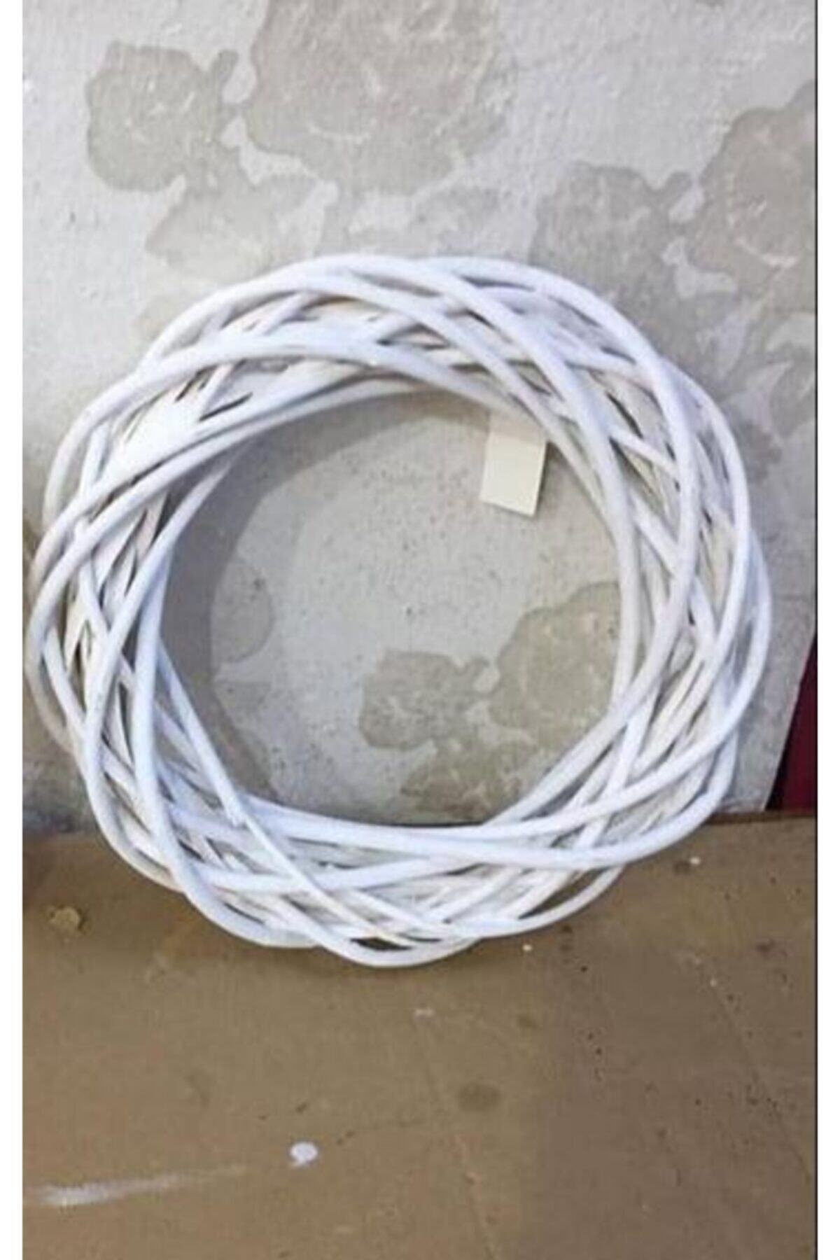 DEMİRTAŞ KALIP Kapı Süsü Halka Kalın Beyaz Dış Ölçü 25 Cm Süsleme Dekorasyon