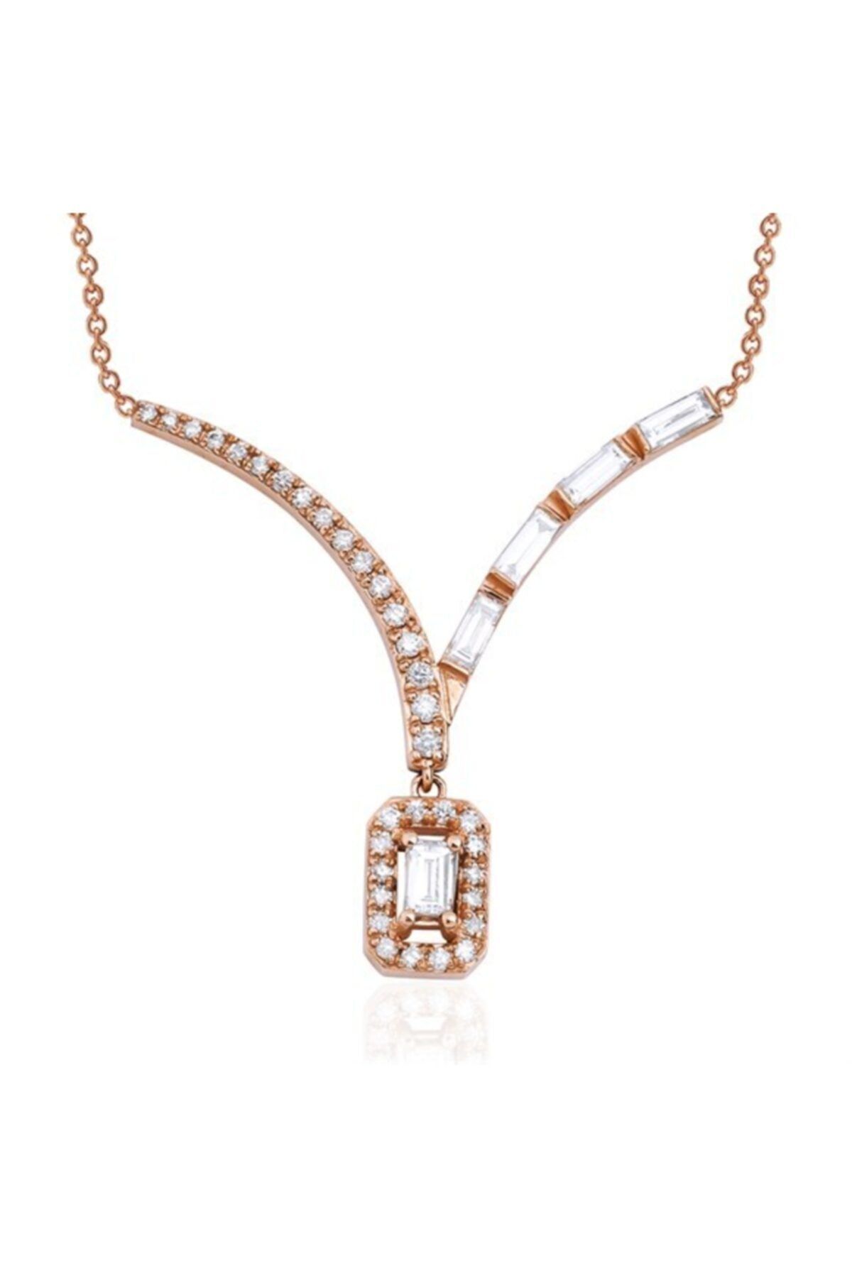 Lotus Diamond 0.46 Karat Pırlanta Baget Kolye