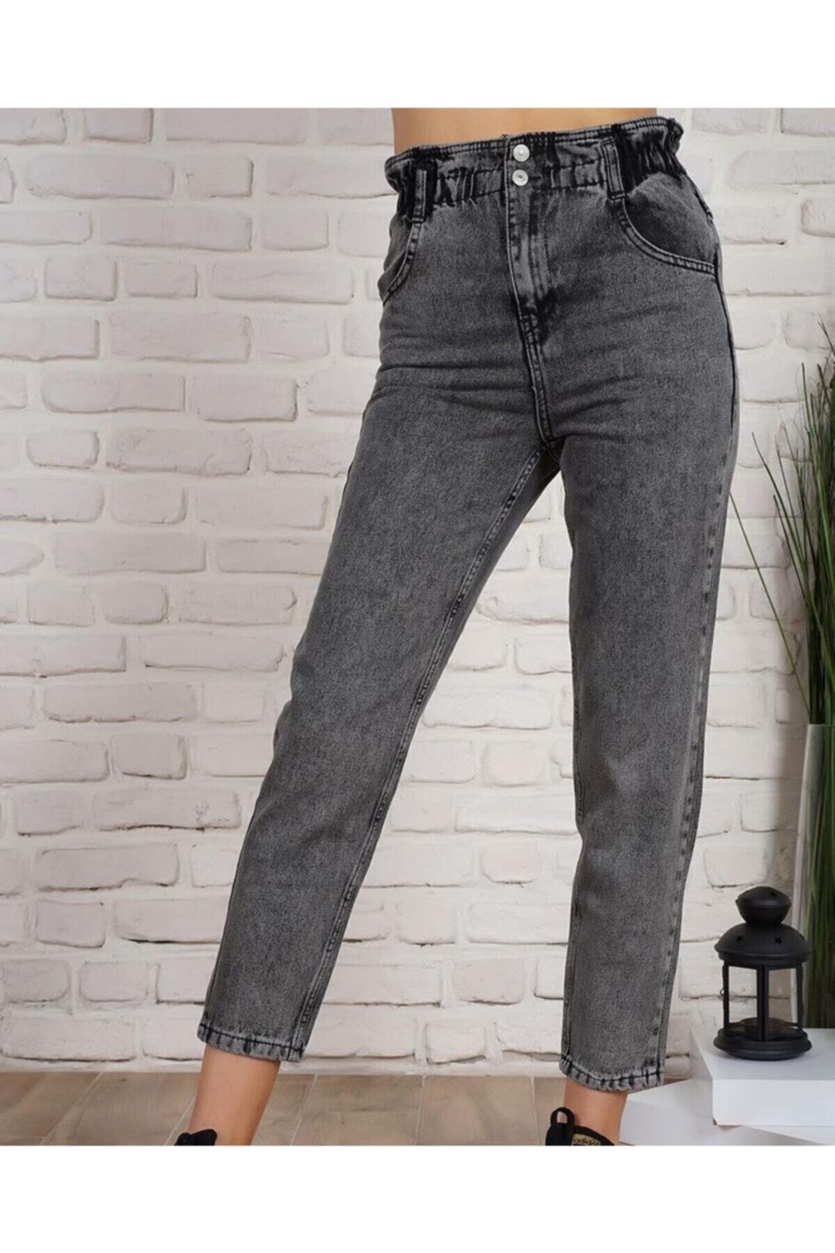 favoristore Beli Lastikli Boy Friend Pantalon