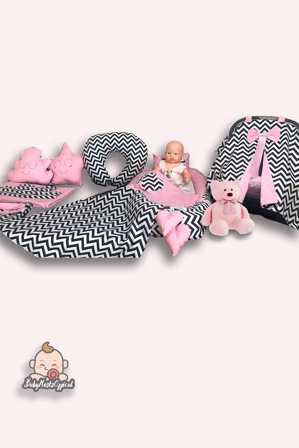 BABYNESTSOFFİCİAL Babynest- Bebek Yatağı Full Takım 10 Parça