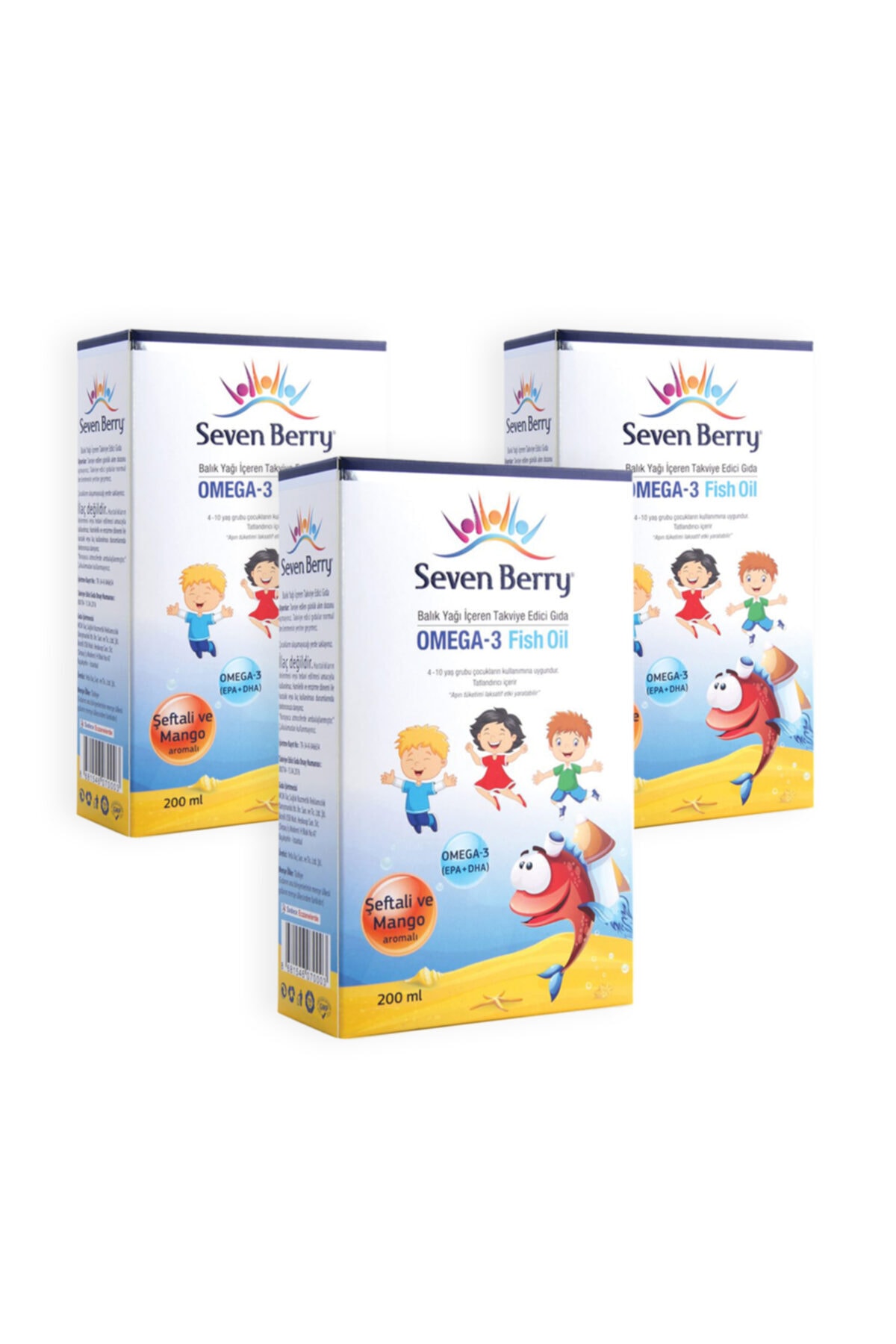 Seven Berry Omega 3 Fish Oil Şurup 200ml X3 Adet
