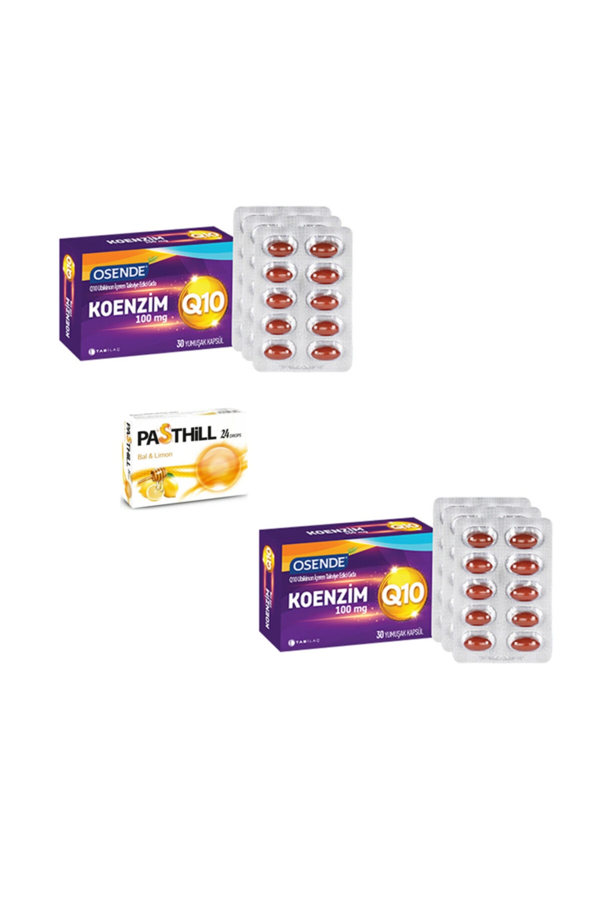 Tab İlaç Osende Koenzim Q10 30 Kapsül X2 Adet + Pasthill 1 Adet