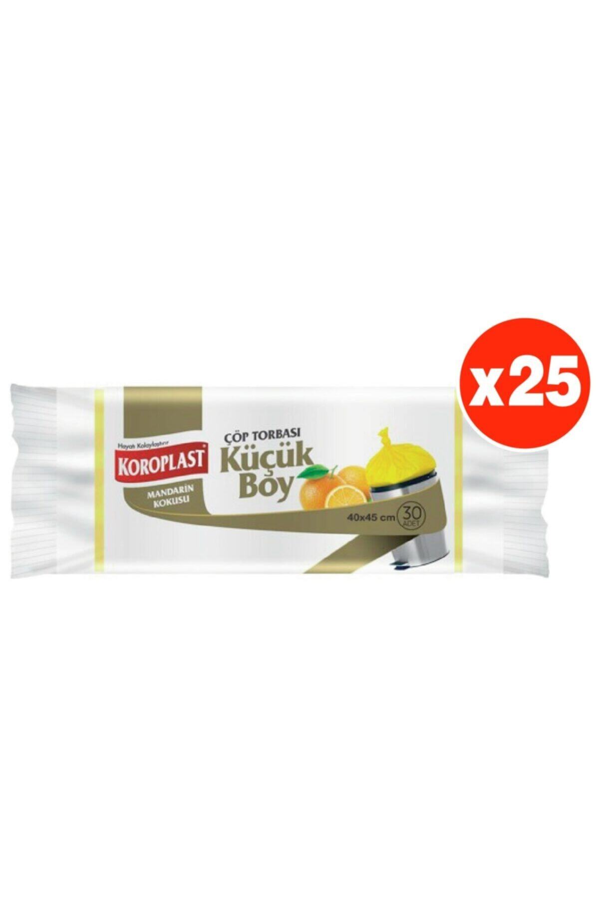 Koroplast Mandarin Kokulu Küçük Boy 30lu Çöp Torbası X 25 Paket (40*45 Cm)
