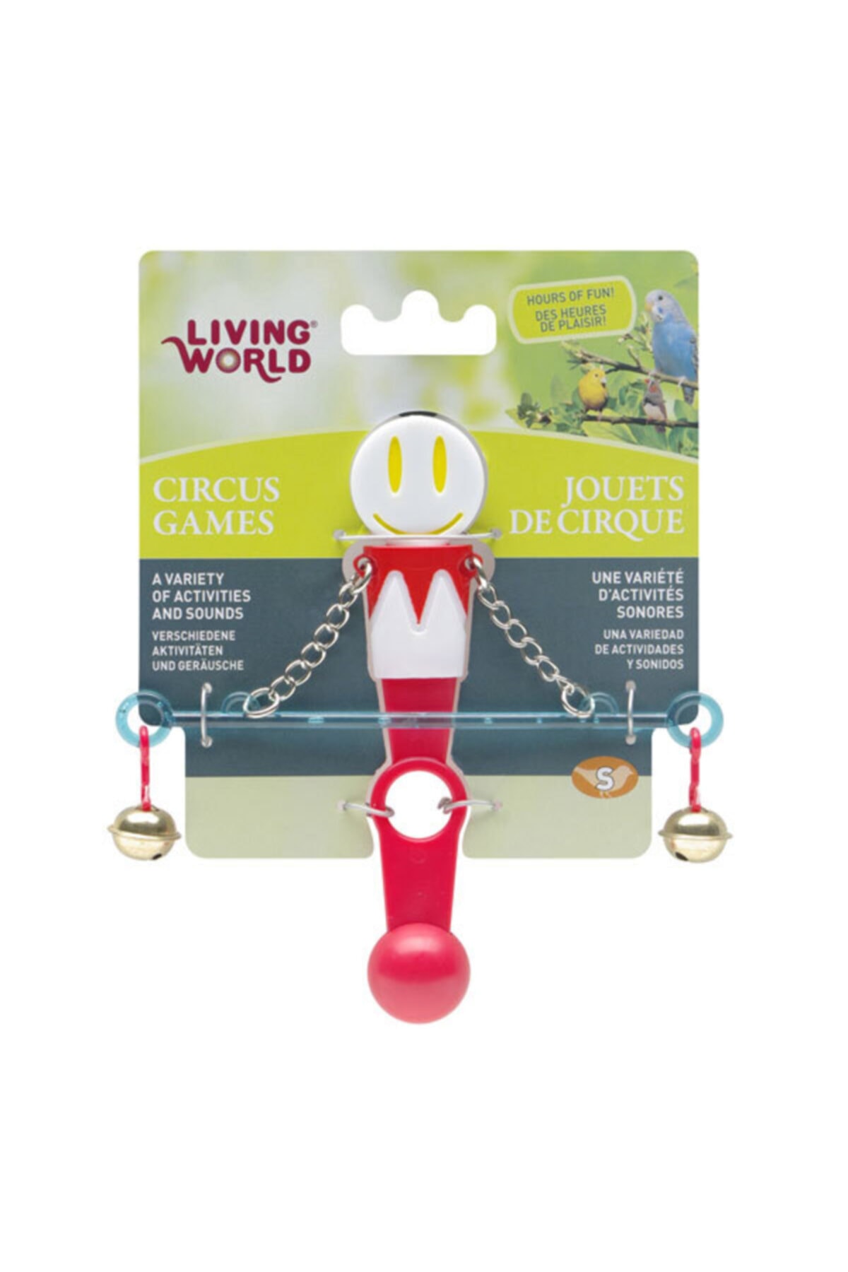 Living World Zilli Denge Çubuğu Kuş Oyuncağı Kırmızı Beyaz