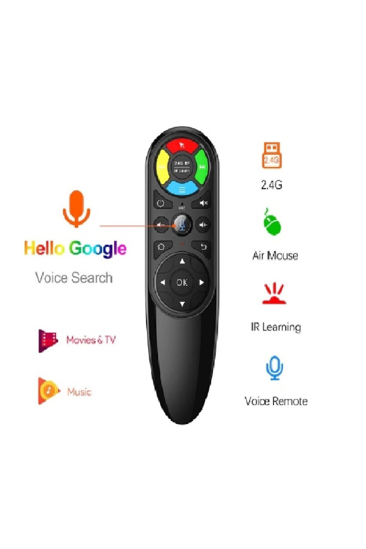 Q6 Air Remote Hava Fare Q6-air Mouse Q6-google Ses Yardımcısı