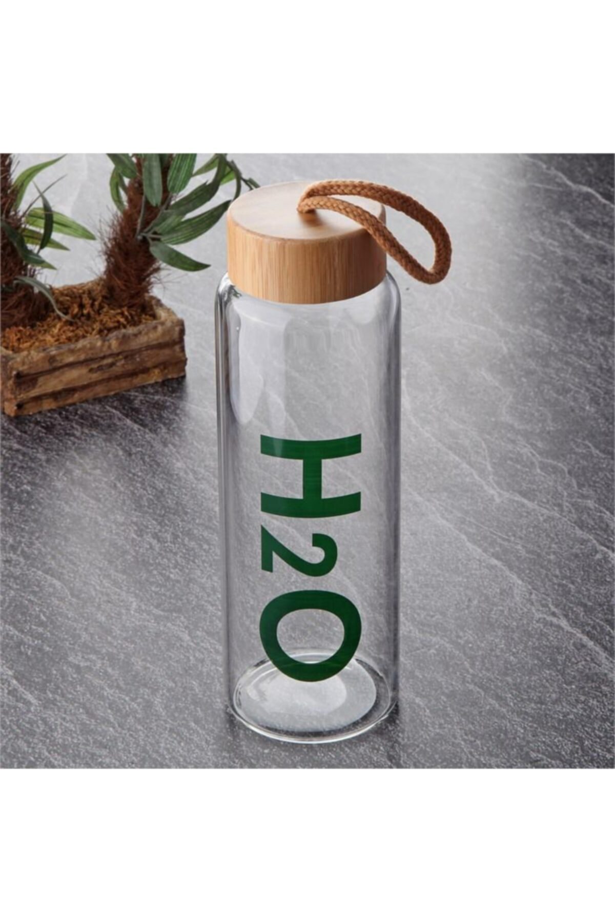 Tohana H2o Bambu Kapaklı Cam Suluk Matara