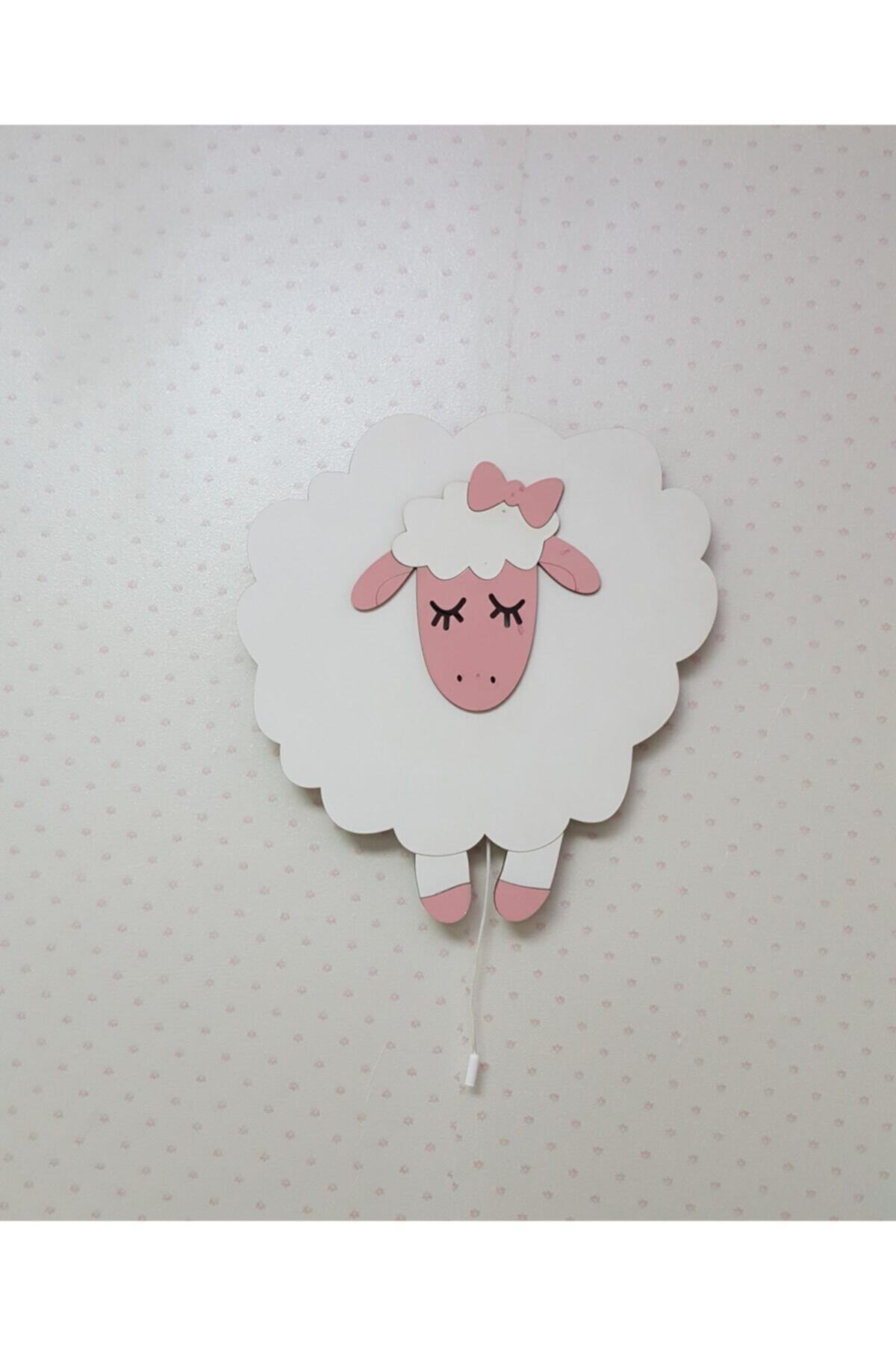 carnababy8 Çocuk Odası Ahşap Ledli Kuzu Lamba