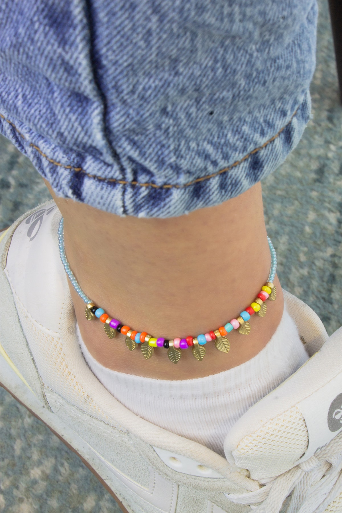 shey butik Su Mavisi Kum Boncuk Halhal Yaprak Figürlü