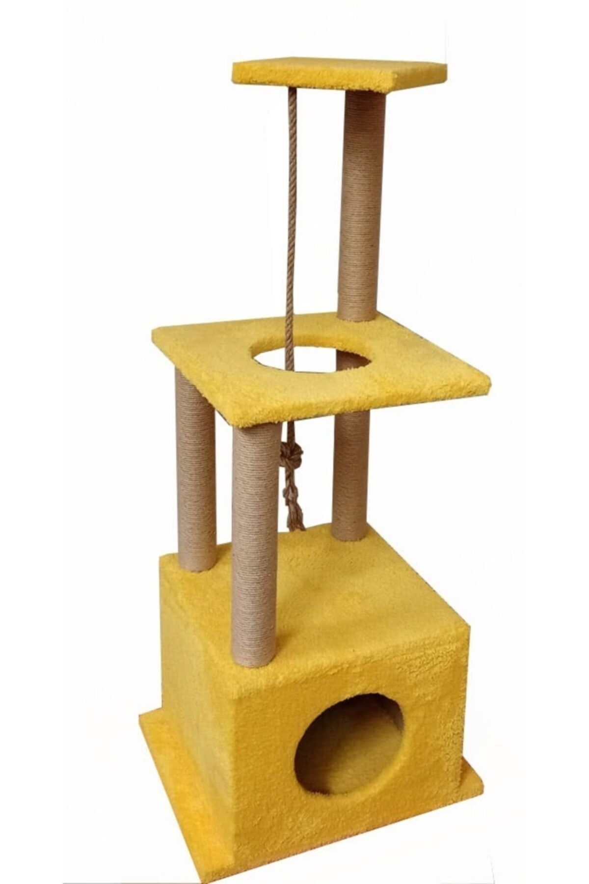 Catoys Kedi Evi Ve Tırmalaması 2 Katlı (sarı)