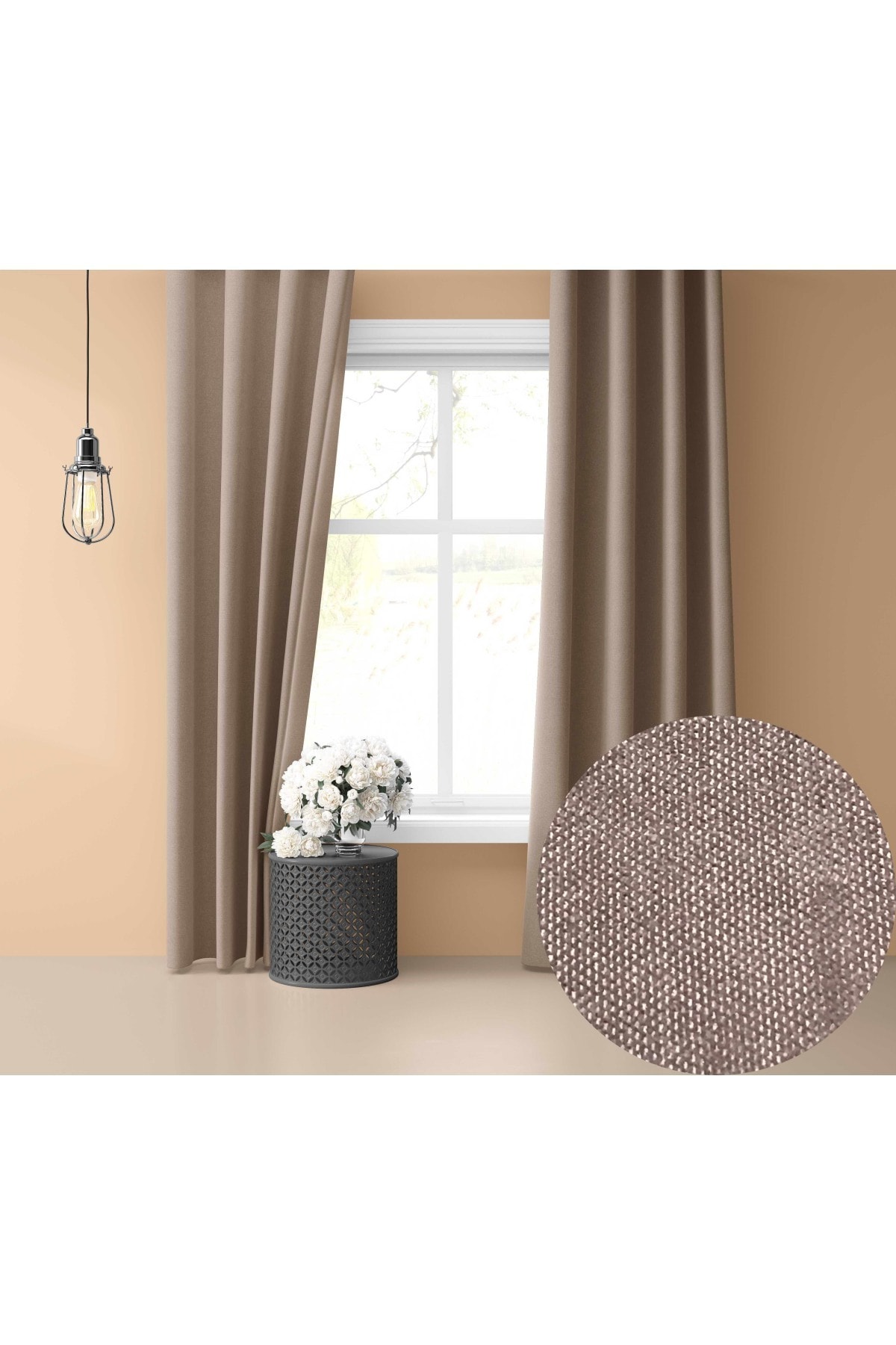 Perle Home Daily Series Country Pembe Ada Fon Perde