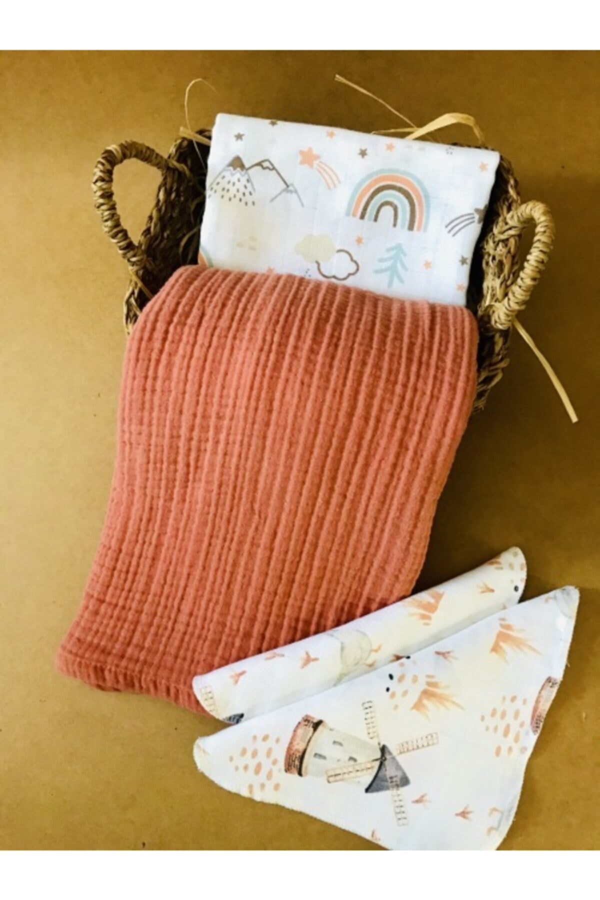 JUNİPERUS Çok Amaçlı Müslin Örtü Battaniye Seti 2 Adet