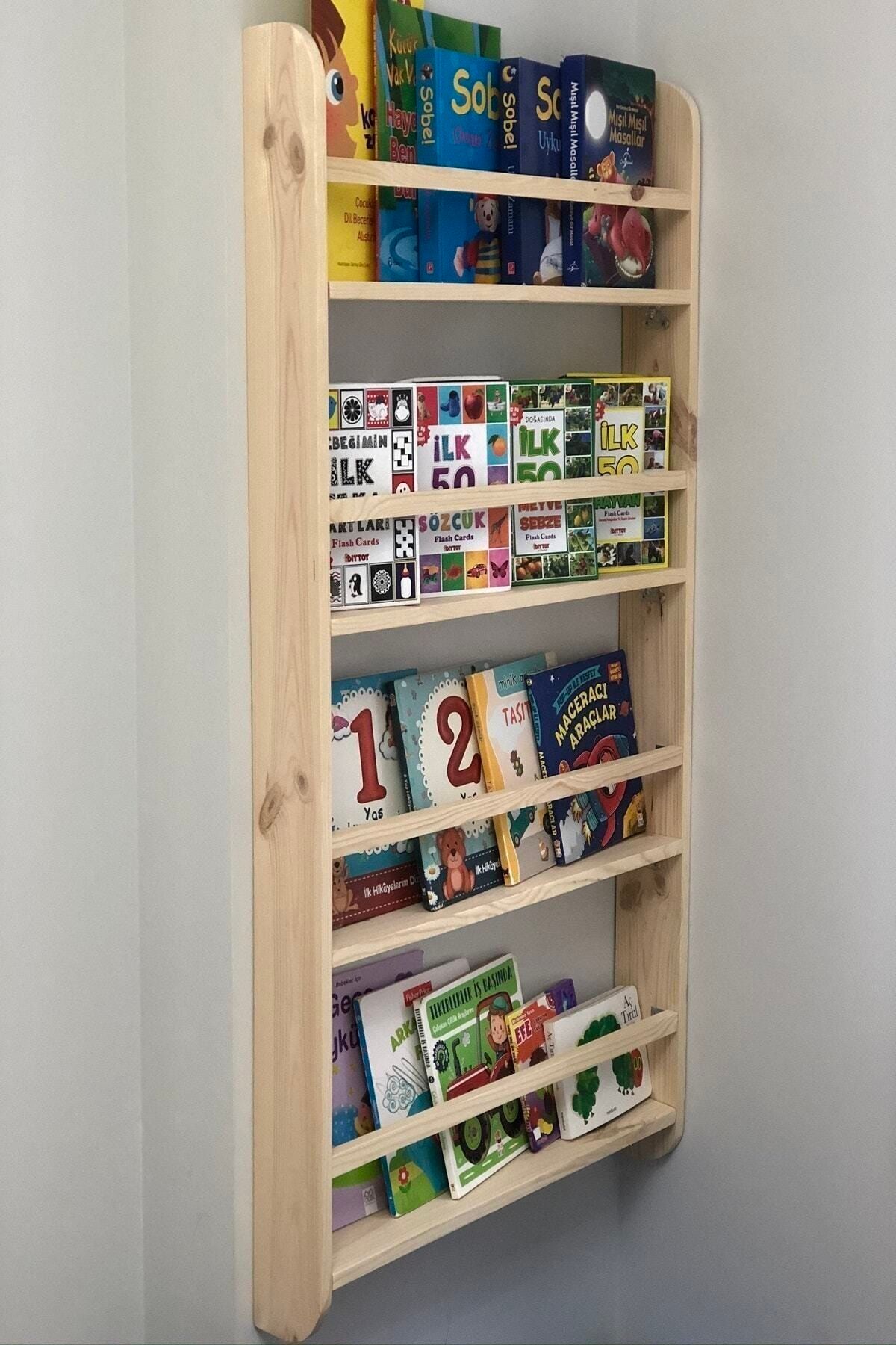 Evci Wood Ahşap Montessori Eğitici Çocuk Odası Kitaplığı