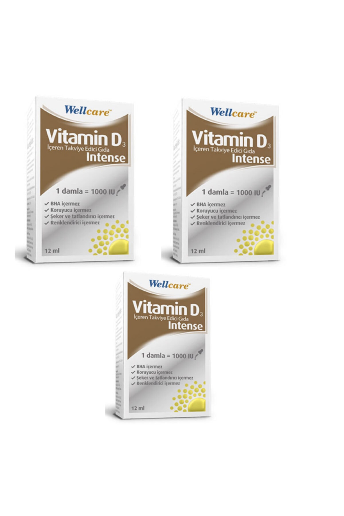 Wellcare Vitamind3 Dietary Supplement Takviye Edici Gıda X 3 Adet