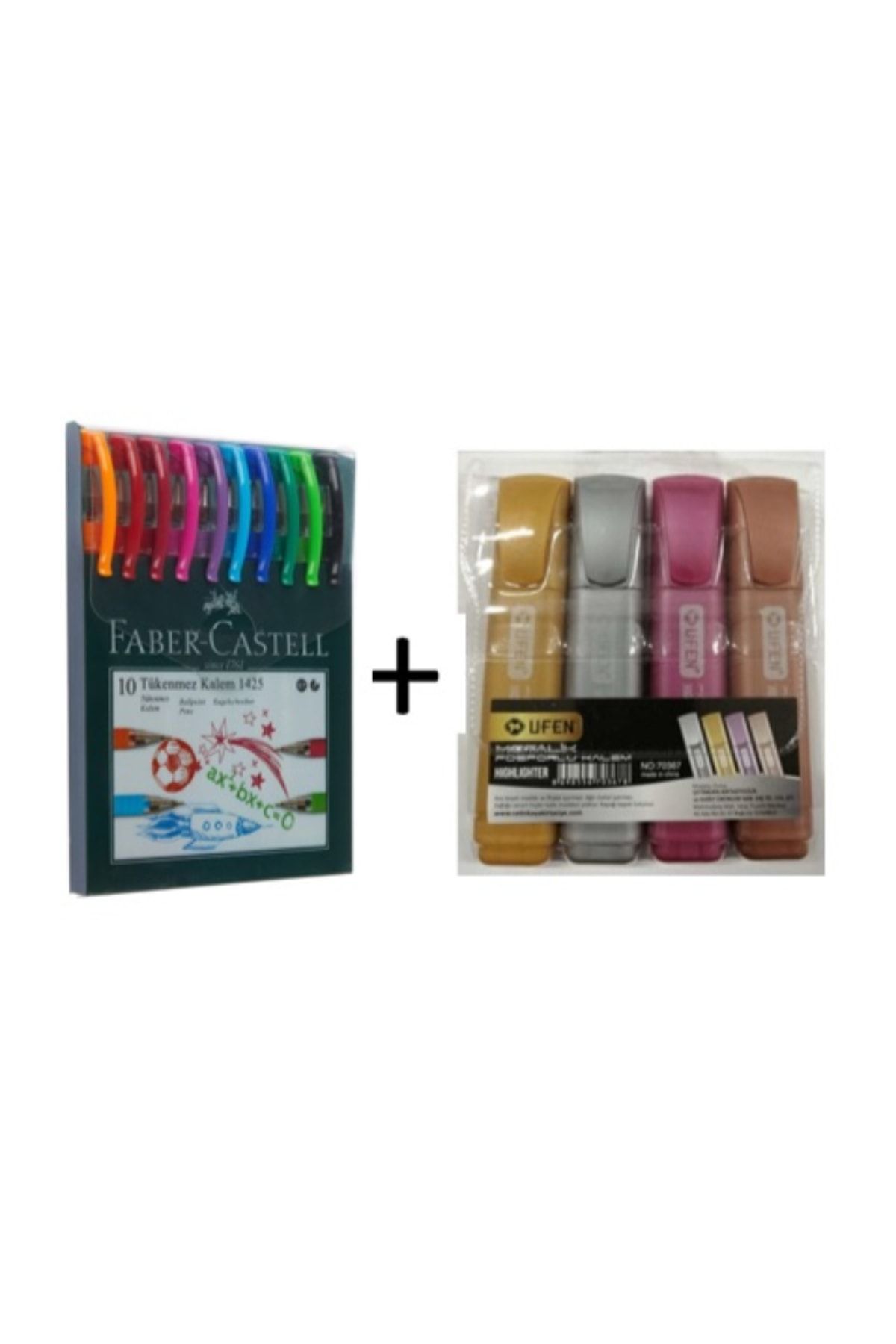 Faber Castell Faber Tüenmez Kalem Seti Ve Metalik Fosforlu Kalem Seti, Altın, Gümüş ,bakır, Mor