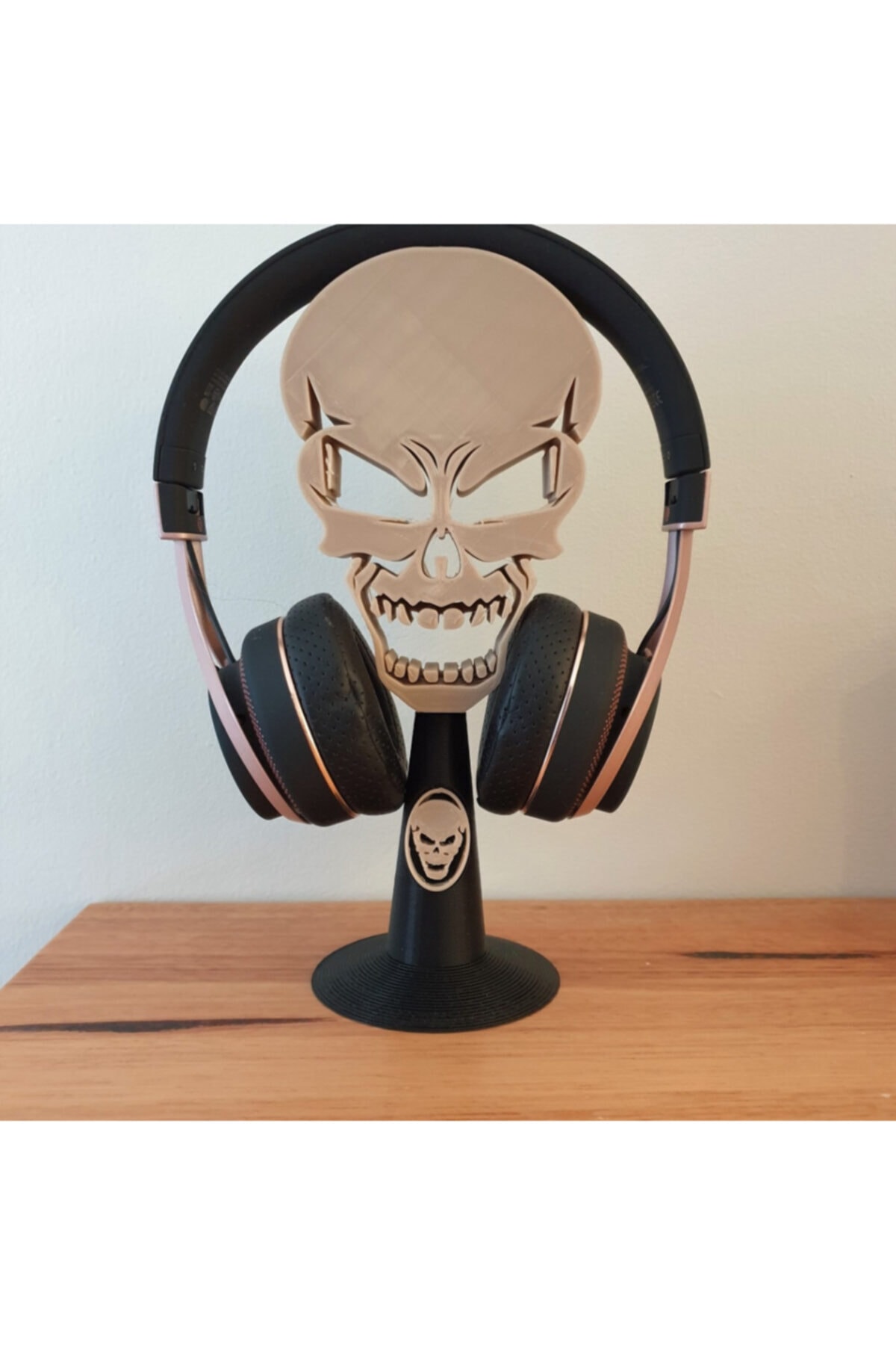 TeknoDuvar 3d Baskı Kurukafa Masaüstü Kulaküstü Kulaklık Tutucu Model 01