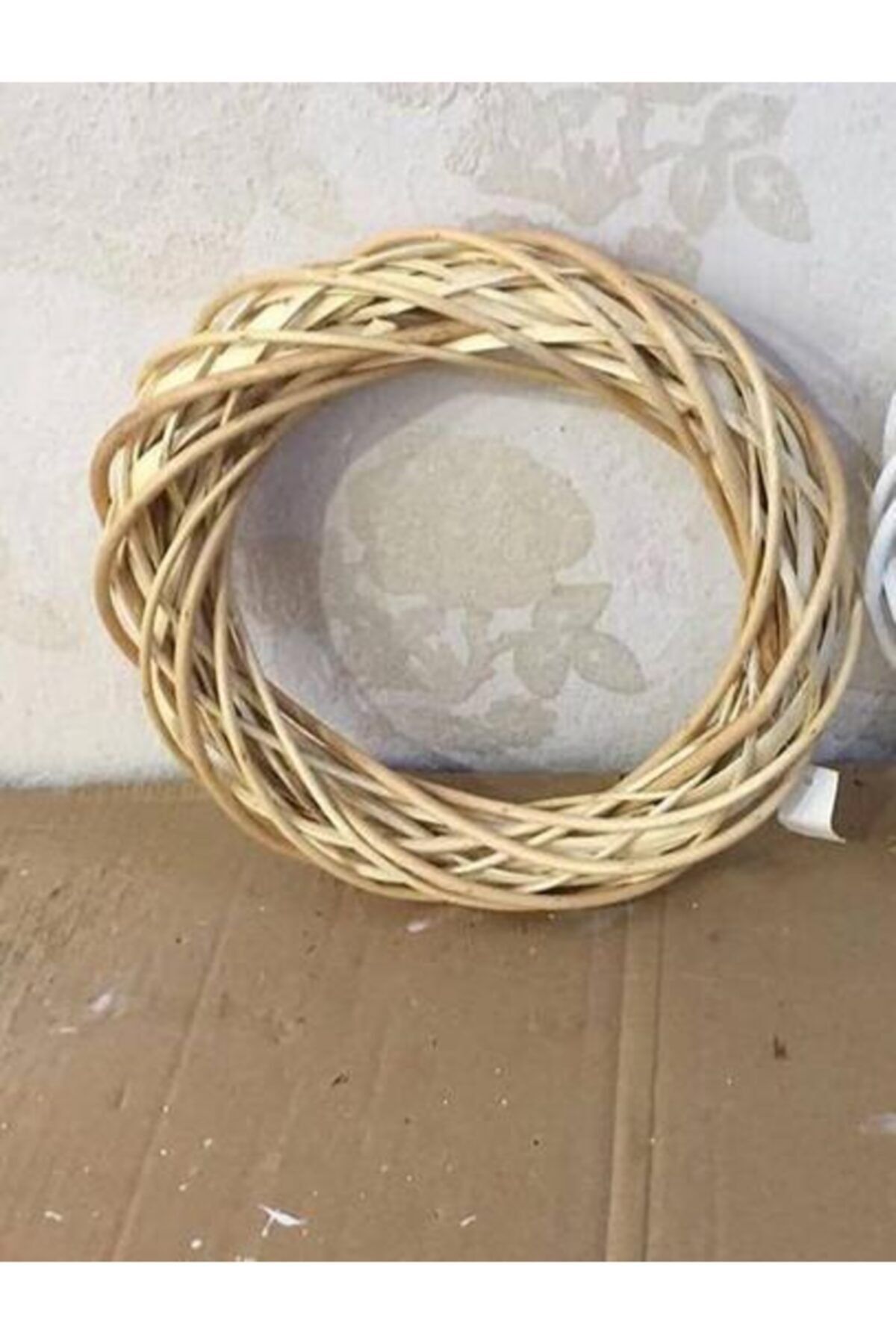 DEMİRTAŞ KALIP Kapı Süsü Halka Kalın Krem Dış Ölçü 25 Cm Süsleme Dekorasyon