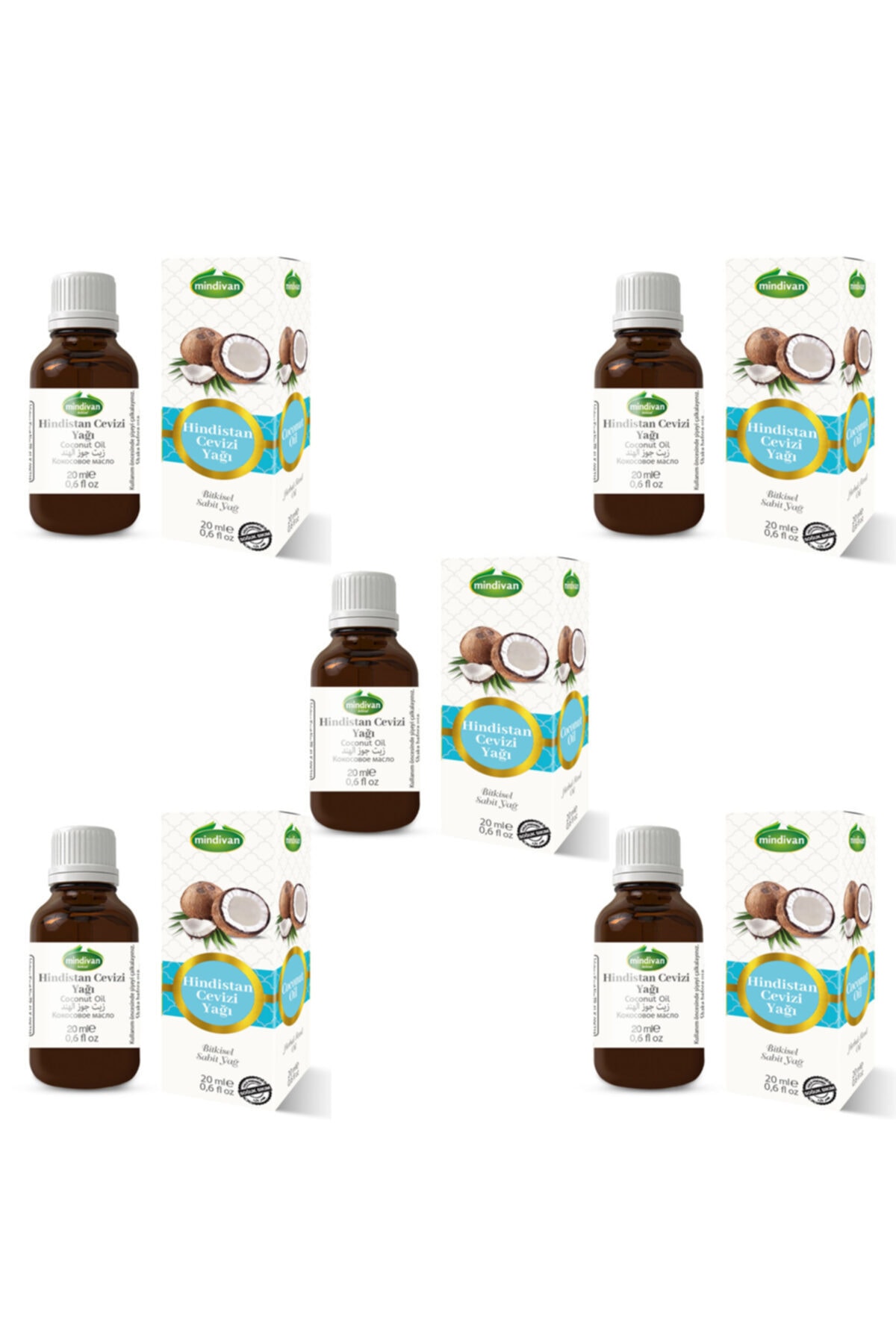 Mindivan Sabit Hindistan Cevizi Yağı 20 cc 5 Adet