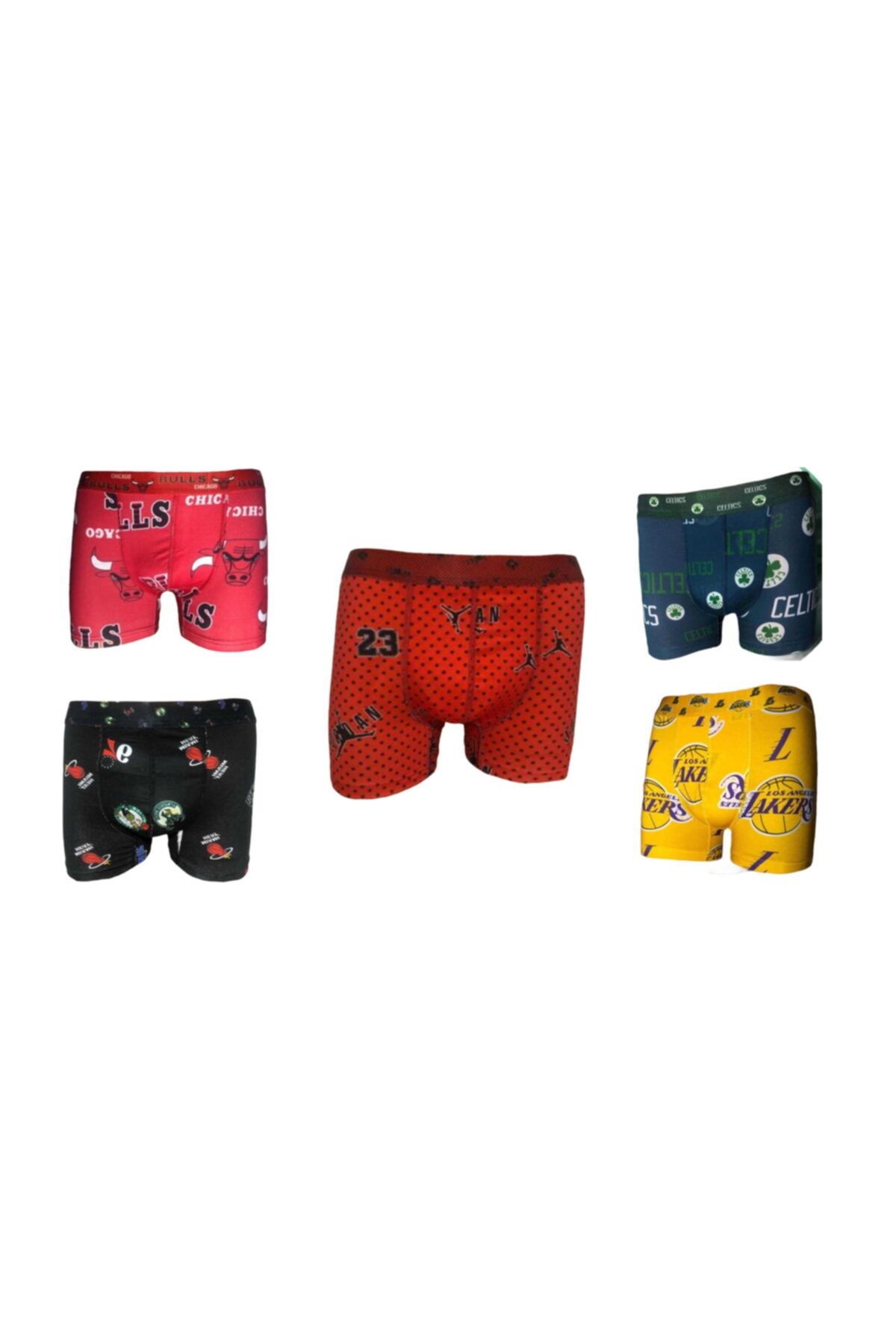 Socks Kingdom Erkek Renkli Desenli Premıum Boxer 5'li