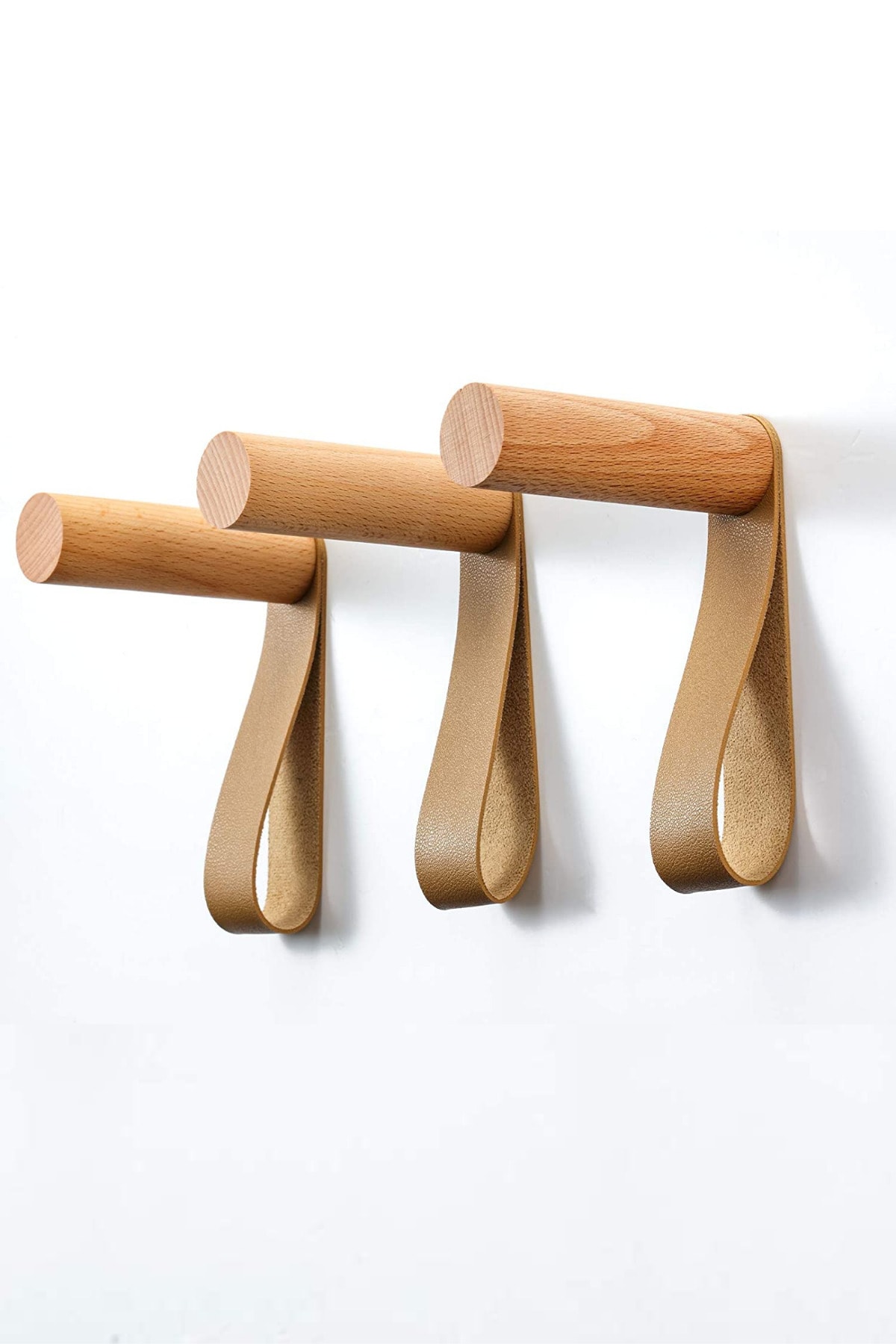 Alyones 3'lü Doğal Ahşap Duvar  Duvara Monte Vintage Askılar