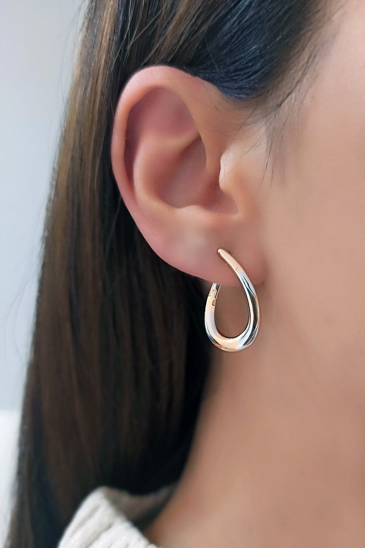 Çlk Accessories Kadın Gümüş Gold Geometrik Küpe 3706 B34003