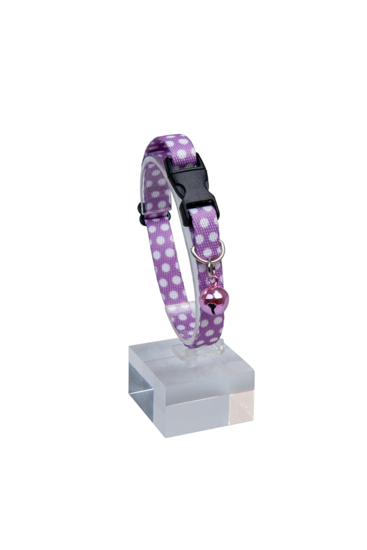 Thepassage Desenli Zilli Ayarlanabilir Kedi Boyun Tasması 22-30 Cm Lila