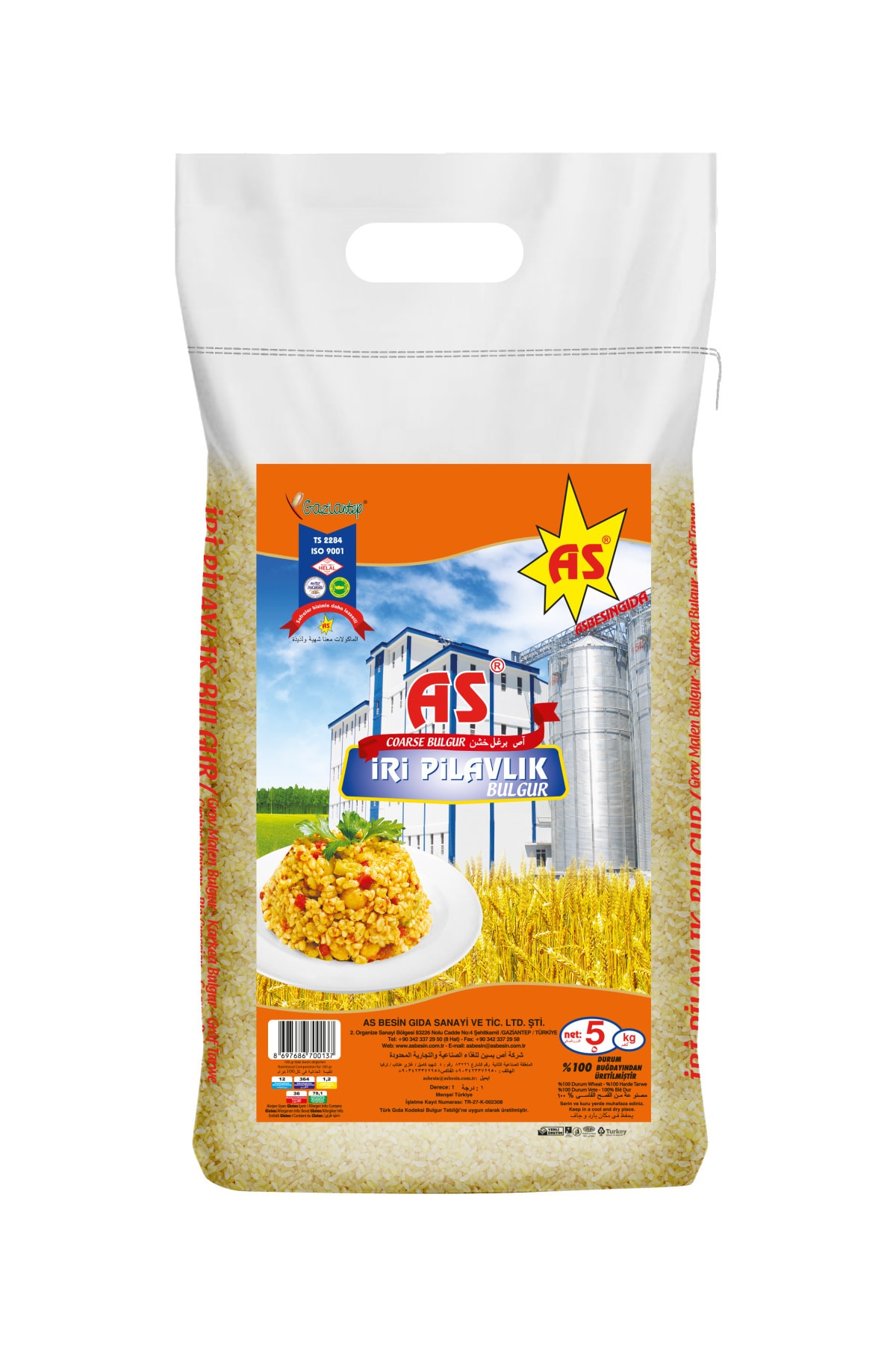 As Bakliyat As Iri Pilavlık Bulgur - 5 Kg