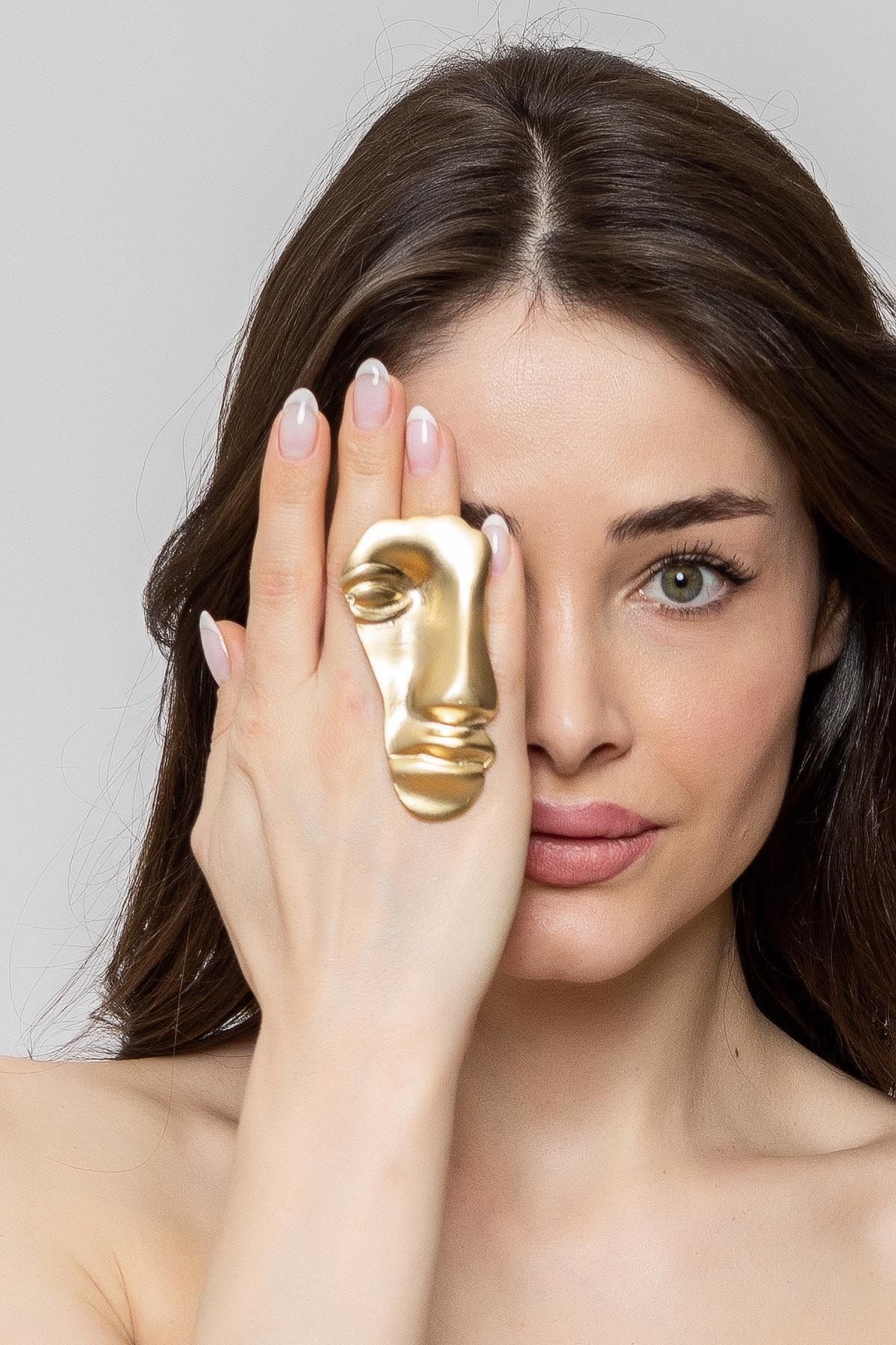 ZeyDor Accessories Kadın Gold Silüet Yüzük