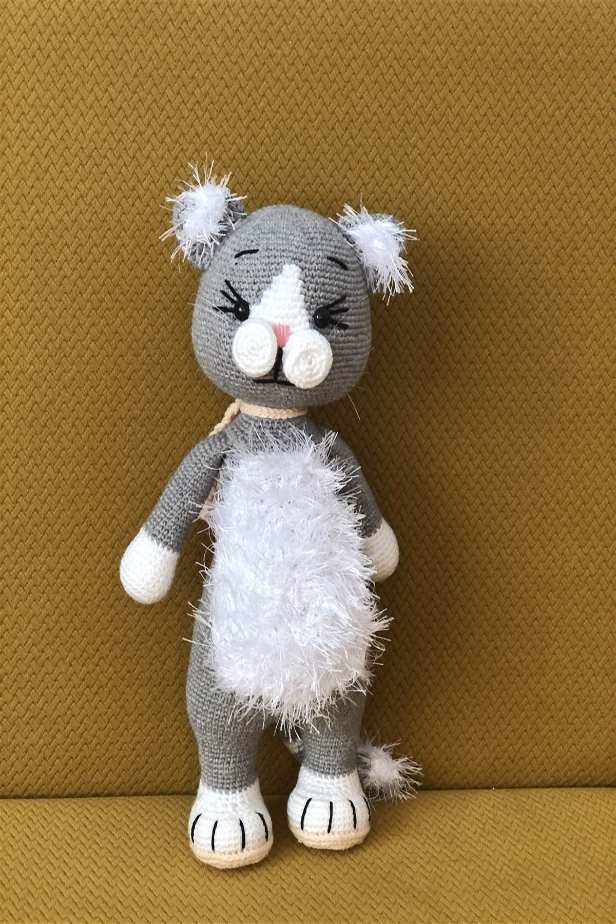Amugurimi Amigurumi Organik Oyuncak Kedi Sesli