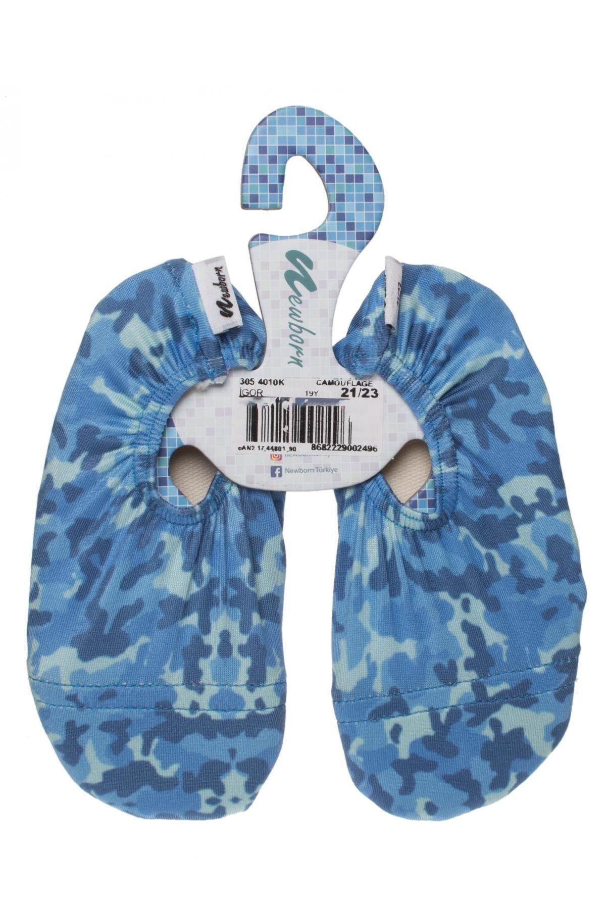 Newborn Unisex Çocuk Mavi Aqua Kamuflaj Deniz Ayakkabısı Igor 4010k
