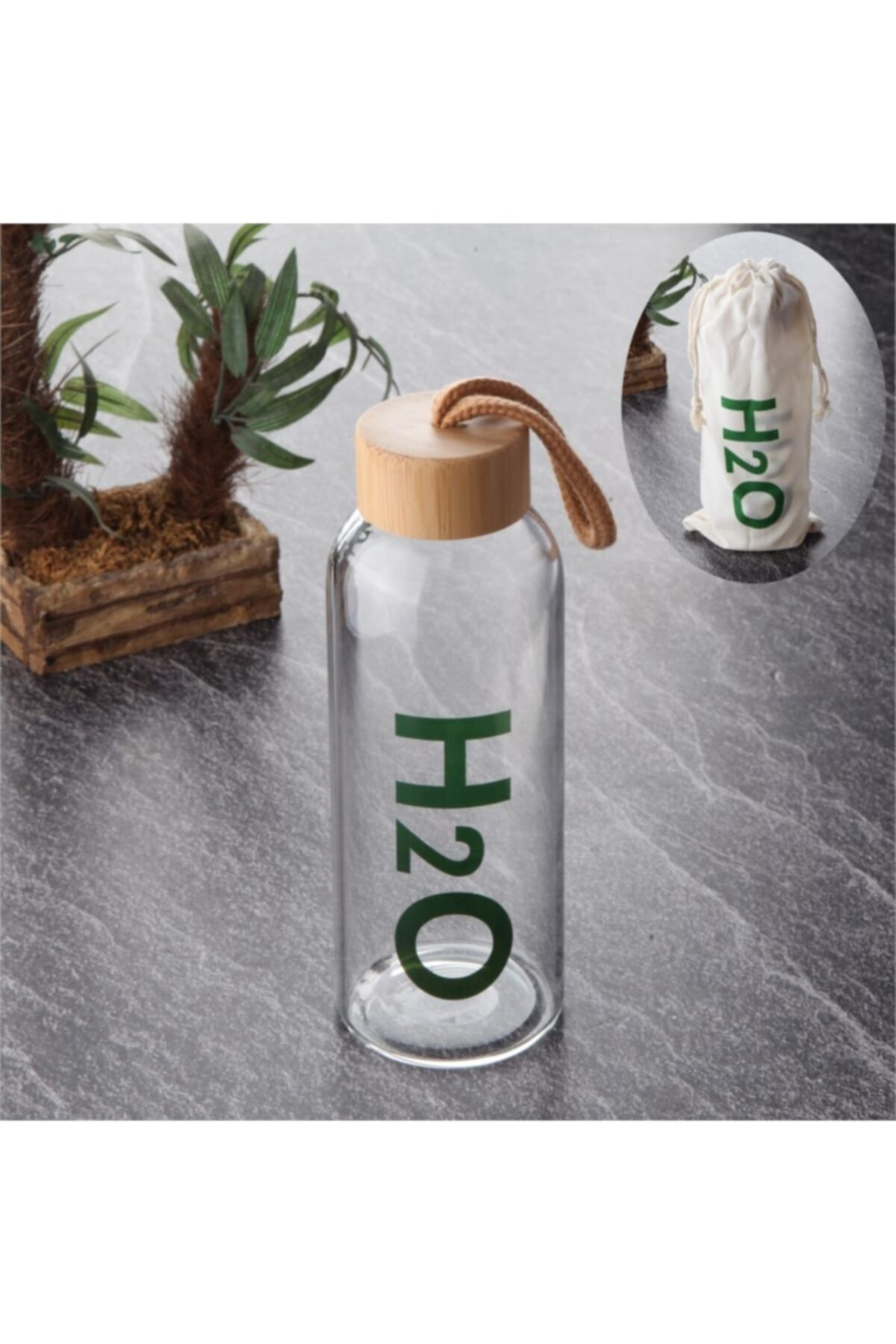 Tohana H2o Cam Matara Bambu Kapaklı - 600ml