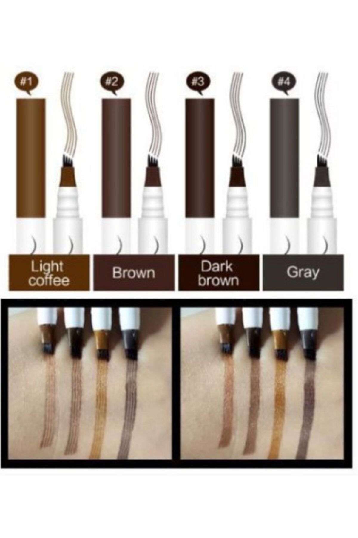 kozmetik evim Kalıcı Kaş Kalemi - Kalıcı Makyaj - Suya Dayanıklı Microblading -kaş Rimeli-dövmesi -koyu Kahve