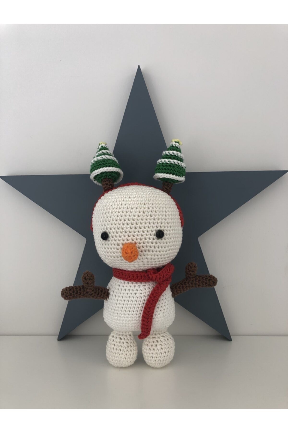 mombabynmore Amigurumi Organik El Yapımı Oyuncak Kardan Adam John