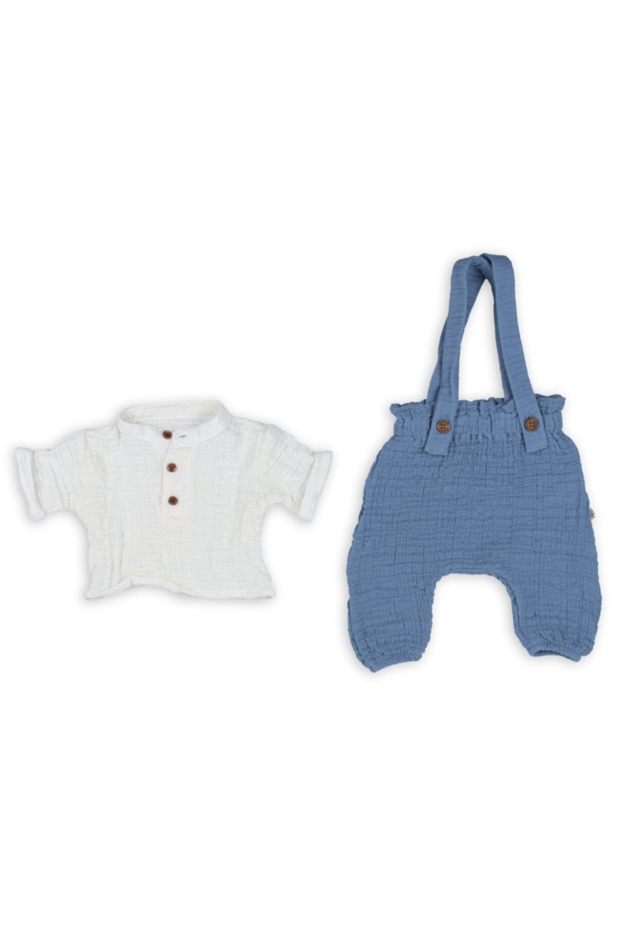 Miniqkids Erkek Bürümcük Salopet Takım - Indigo
